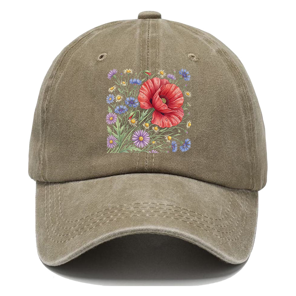 Red Poppy Wildflowers Classic Cap