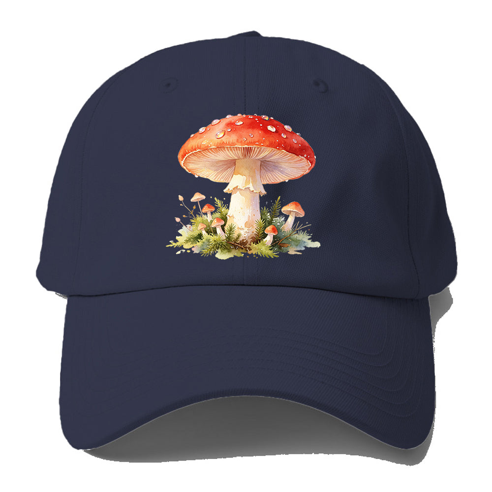 Red Watercolor Mushroom Baseball Cap