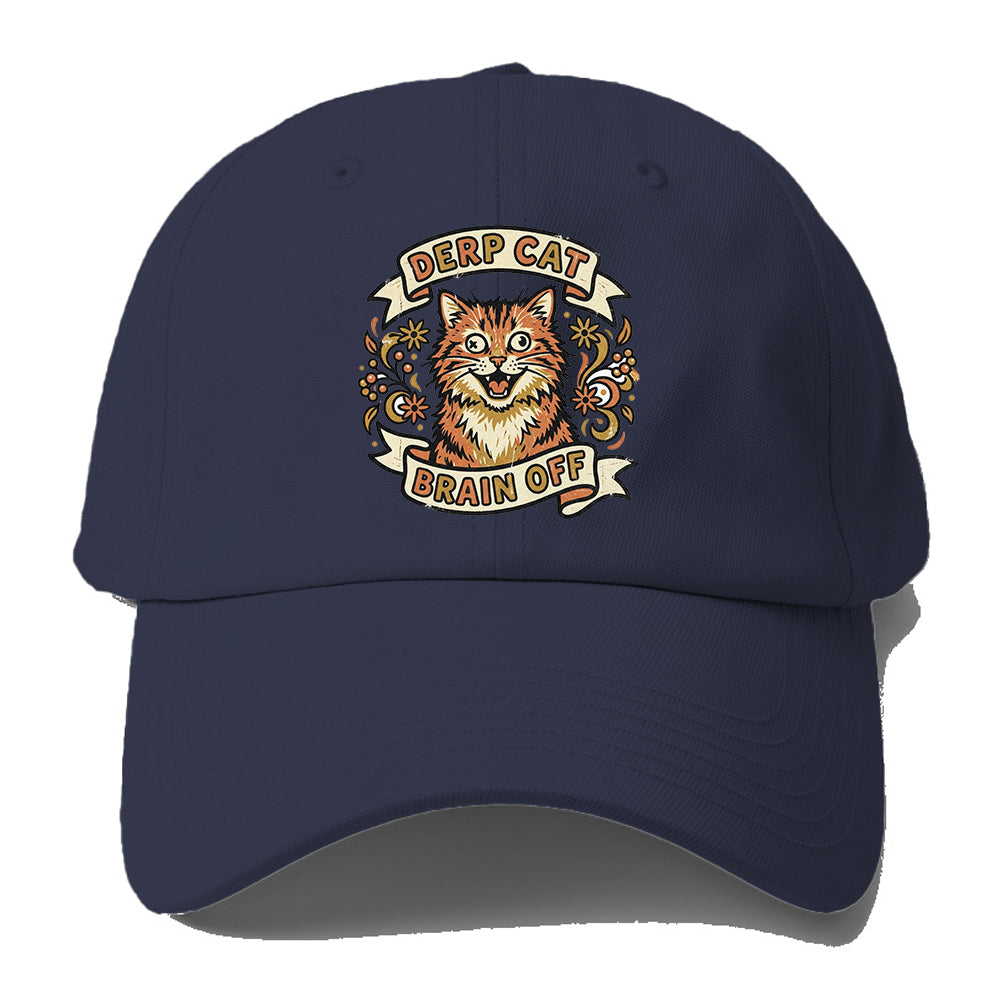 Derp Cat Brain Off Baseball Cap