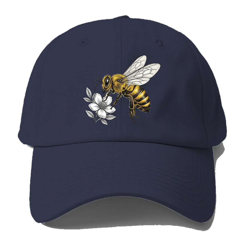 Honey Bee Flower Baseball Cap
