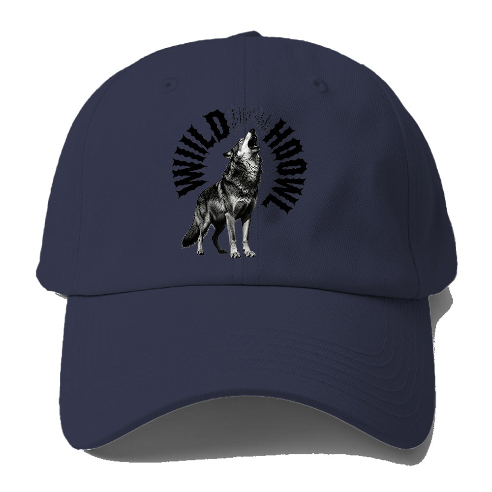 Howling Wolf Black Baseball Cap