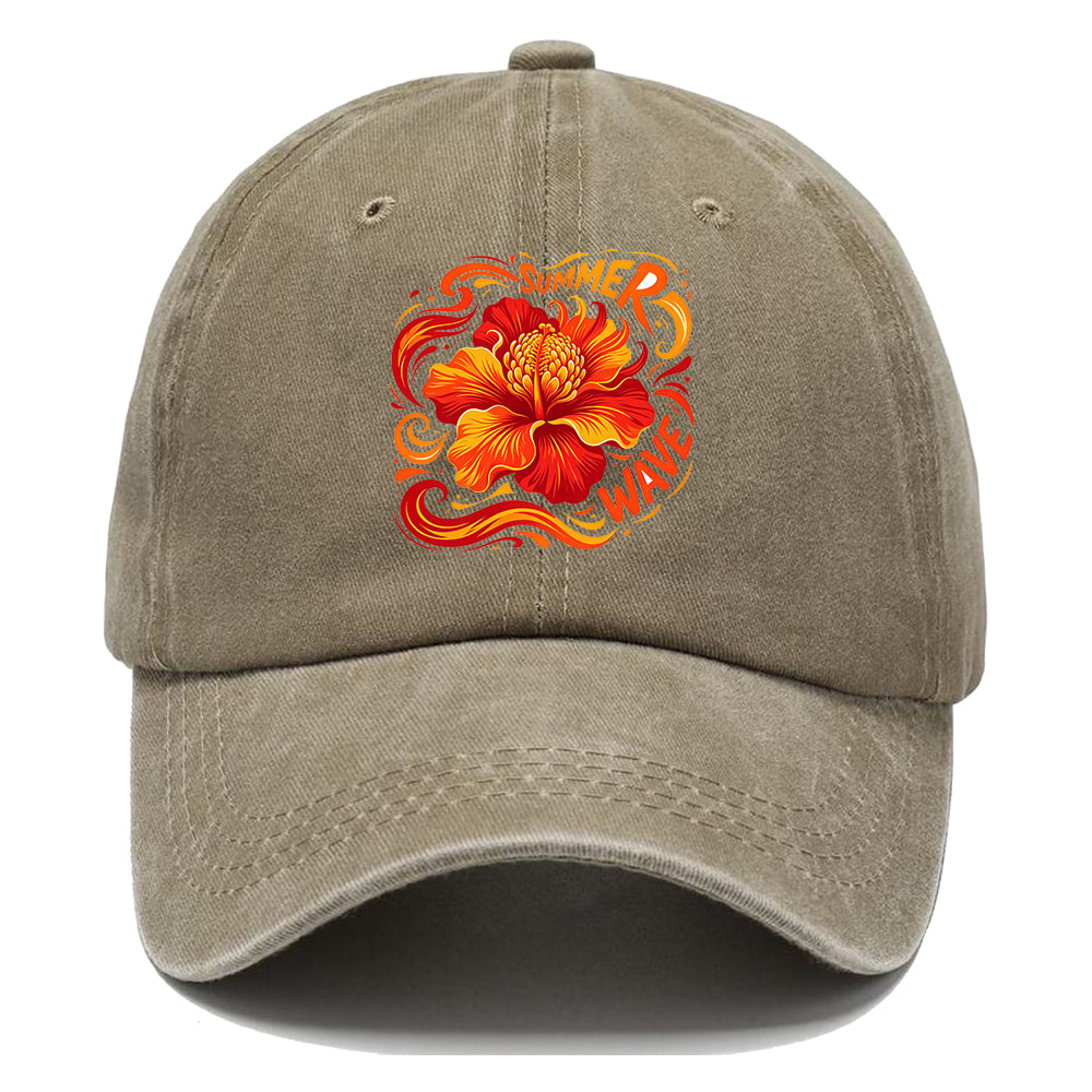 Summer Wave Hibiscus Classic Cap