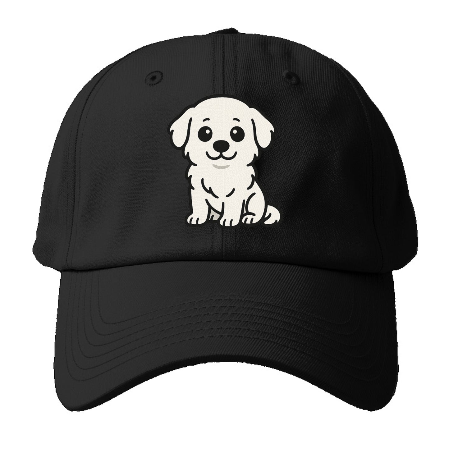 Great Pyrenees White Fluffy Sitting Pose Portrait Design Hat