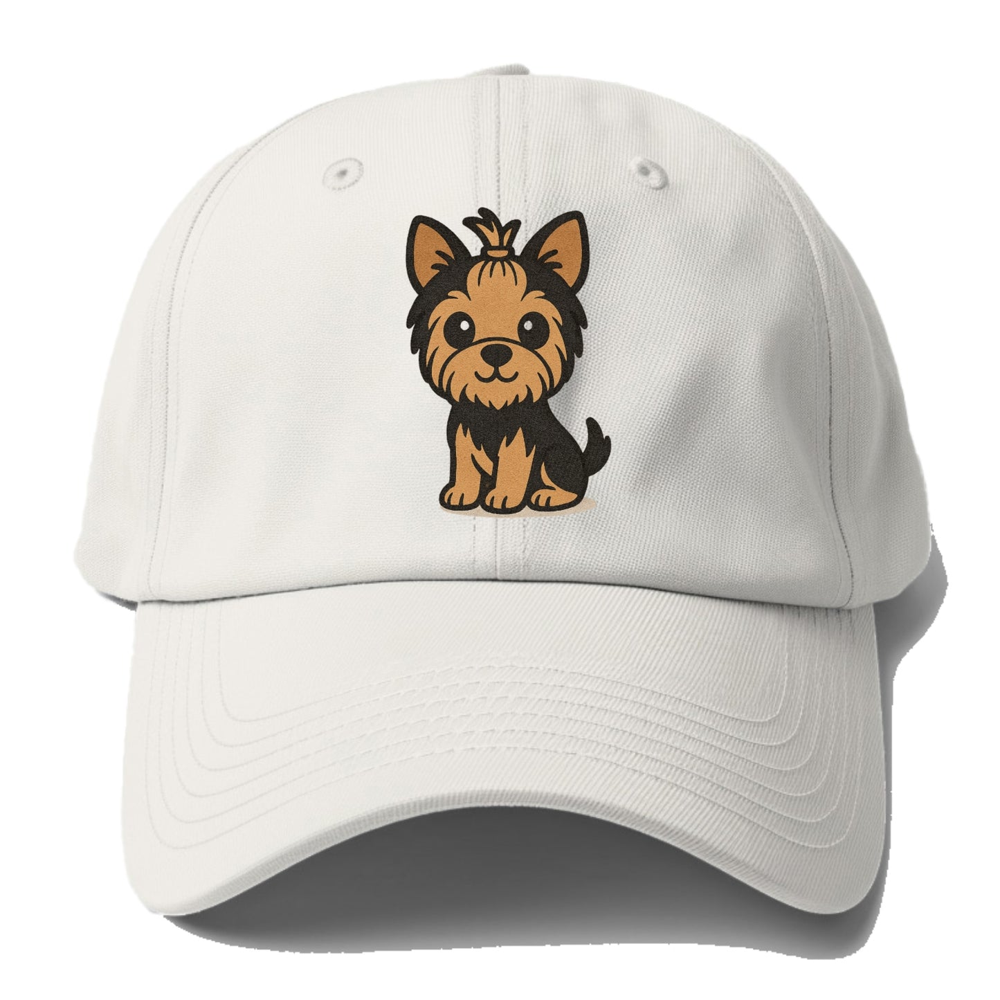 yorkshire terrier brown and black with top knot portrait design Hat