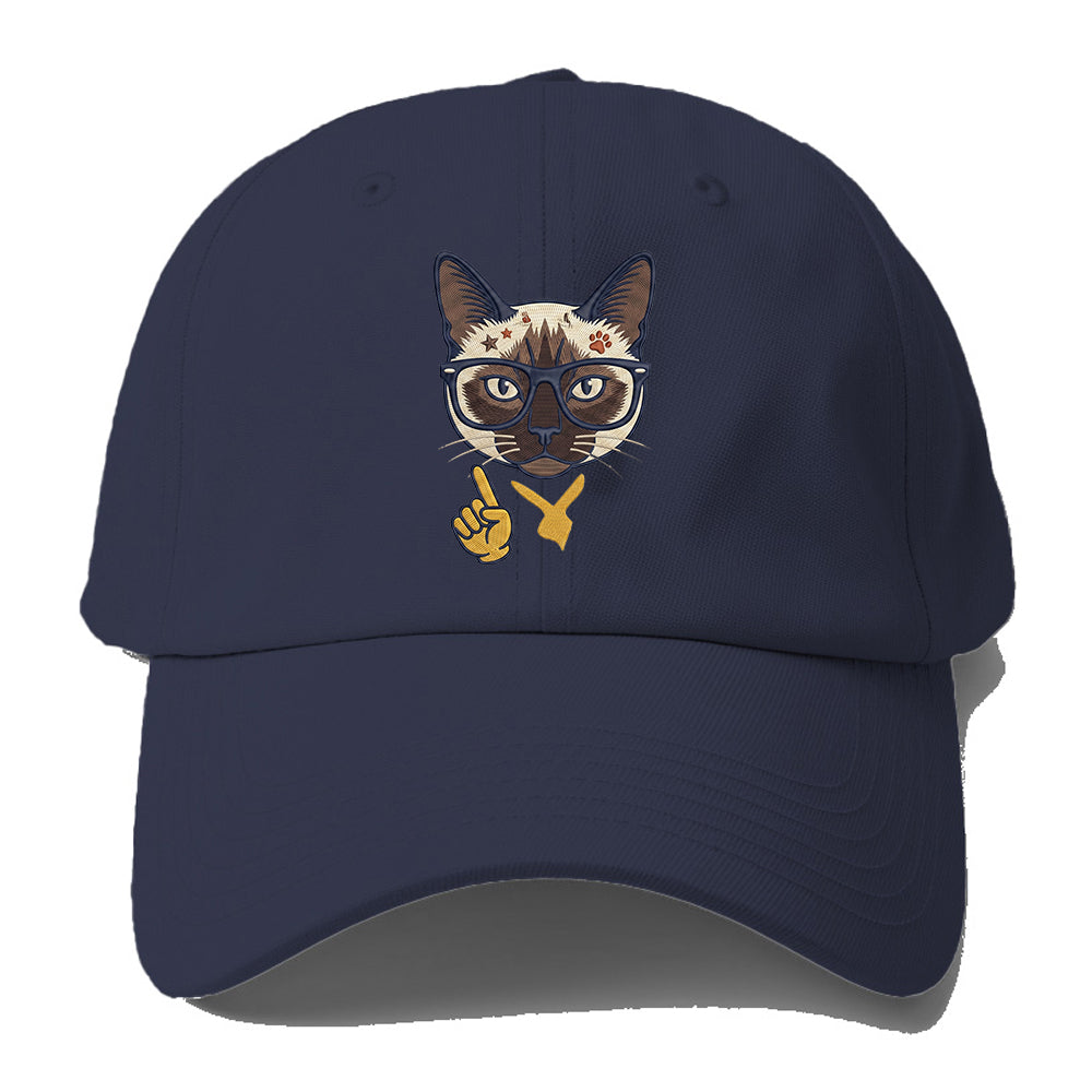 Siamese Nerd Cat Baseball Cap