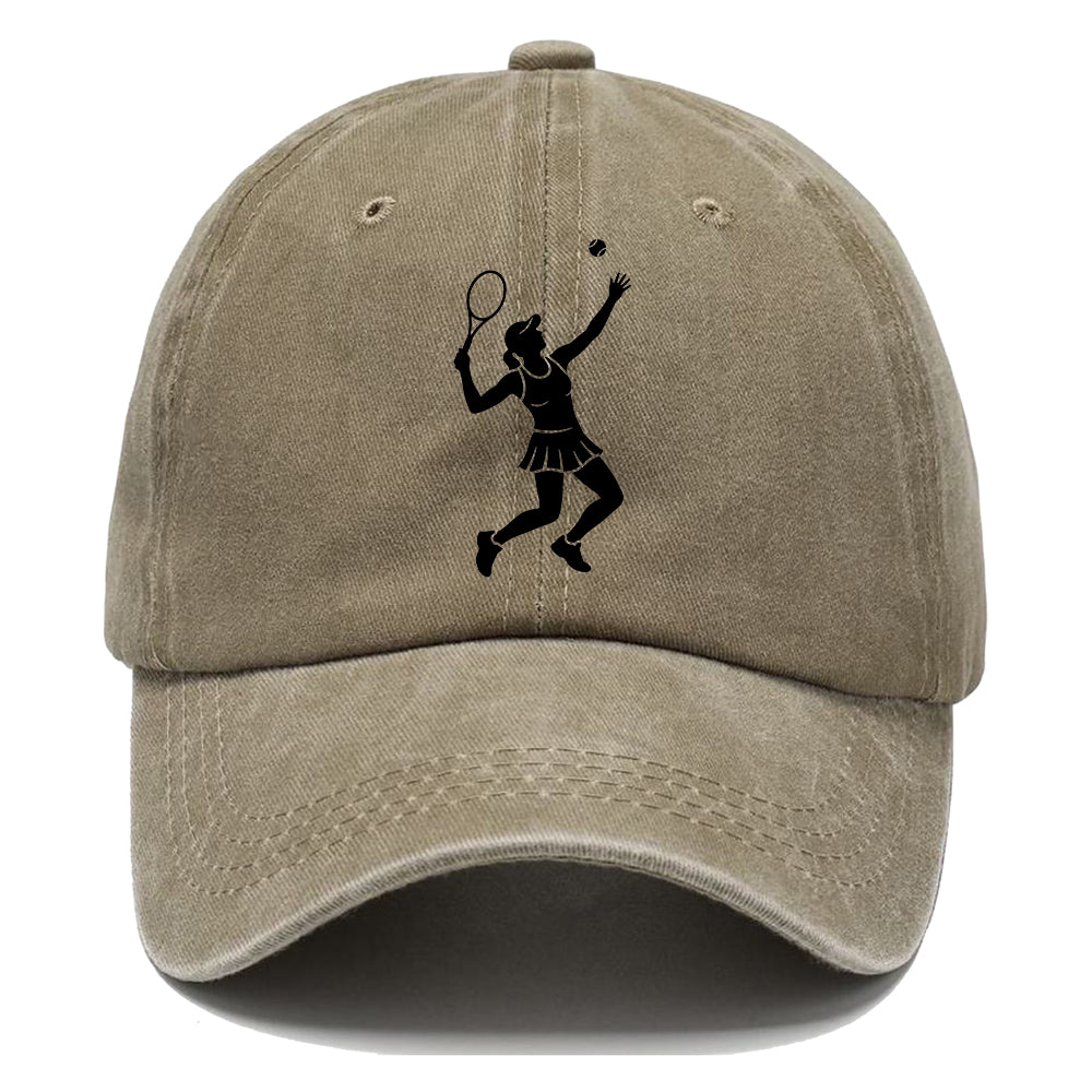 Tennis player serving powerful shot Classic Cap