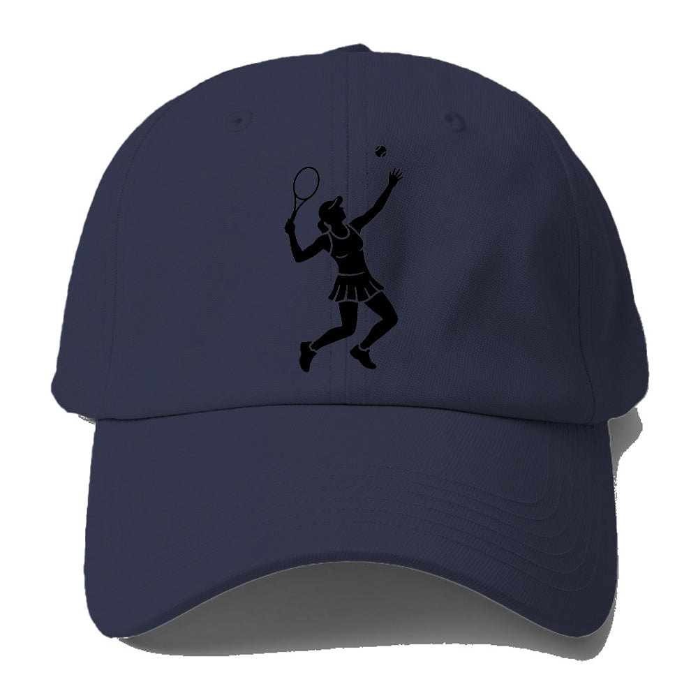 Tennis player serving powerful shot Baseball Cap