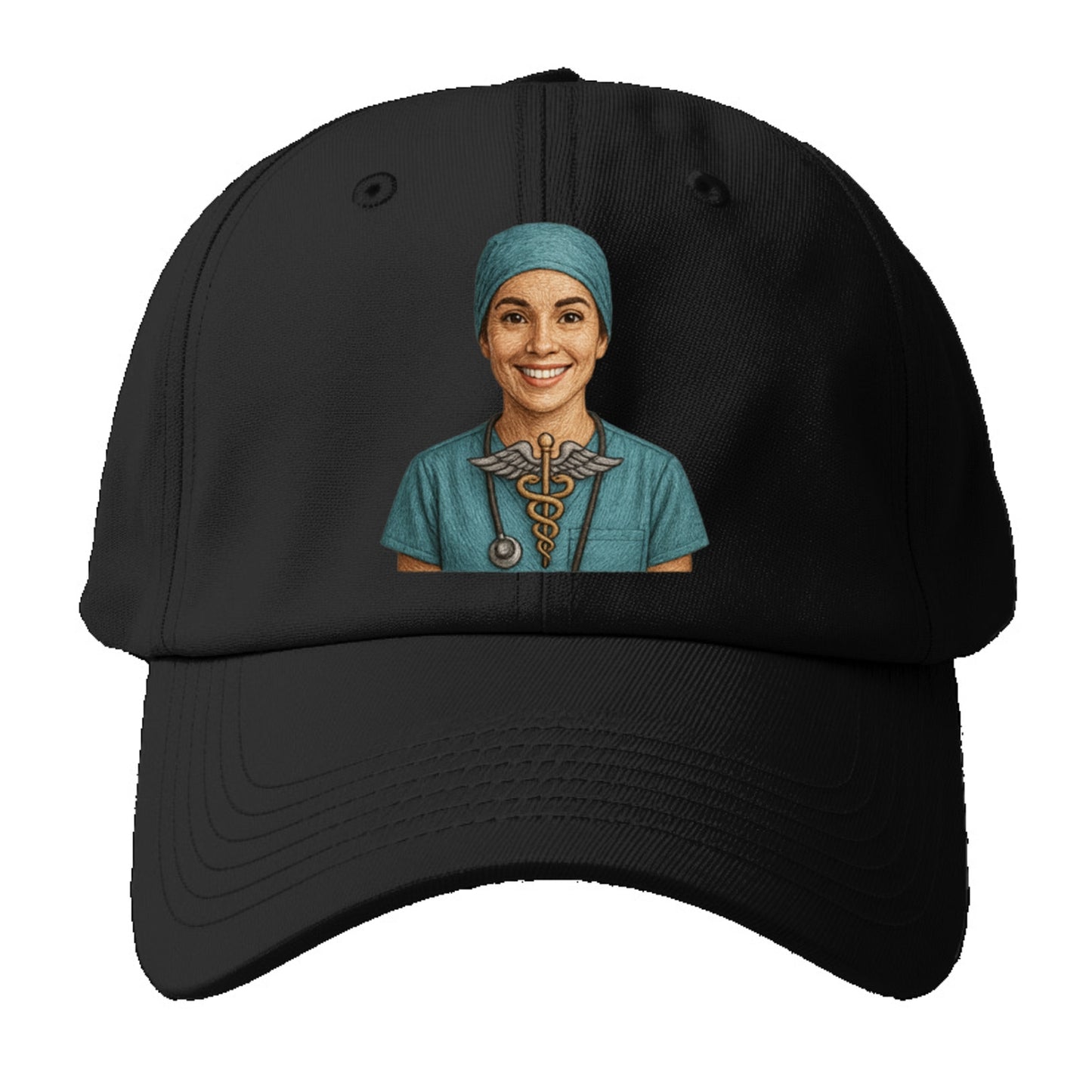 smiling doctor with caduceus art Hat
