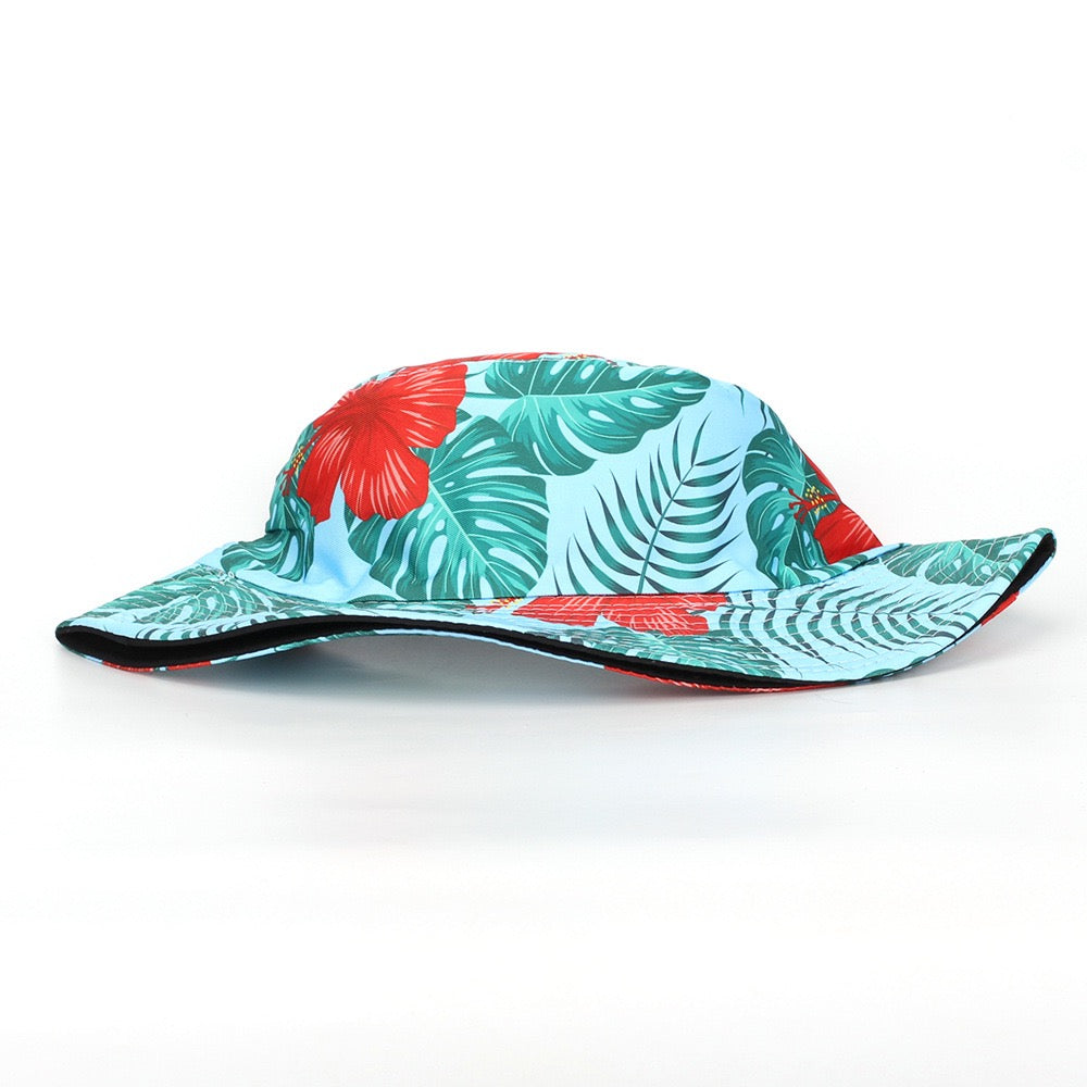 Hawaiian Printed Pattern Bucket Hat - Trendy & Lightweight Sun Protection Beach Hat with Tropical Design, Essential for Summer Outdoor Activities