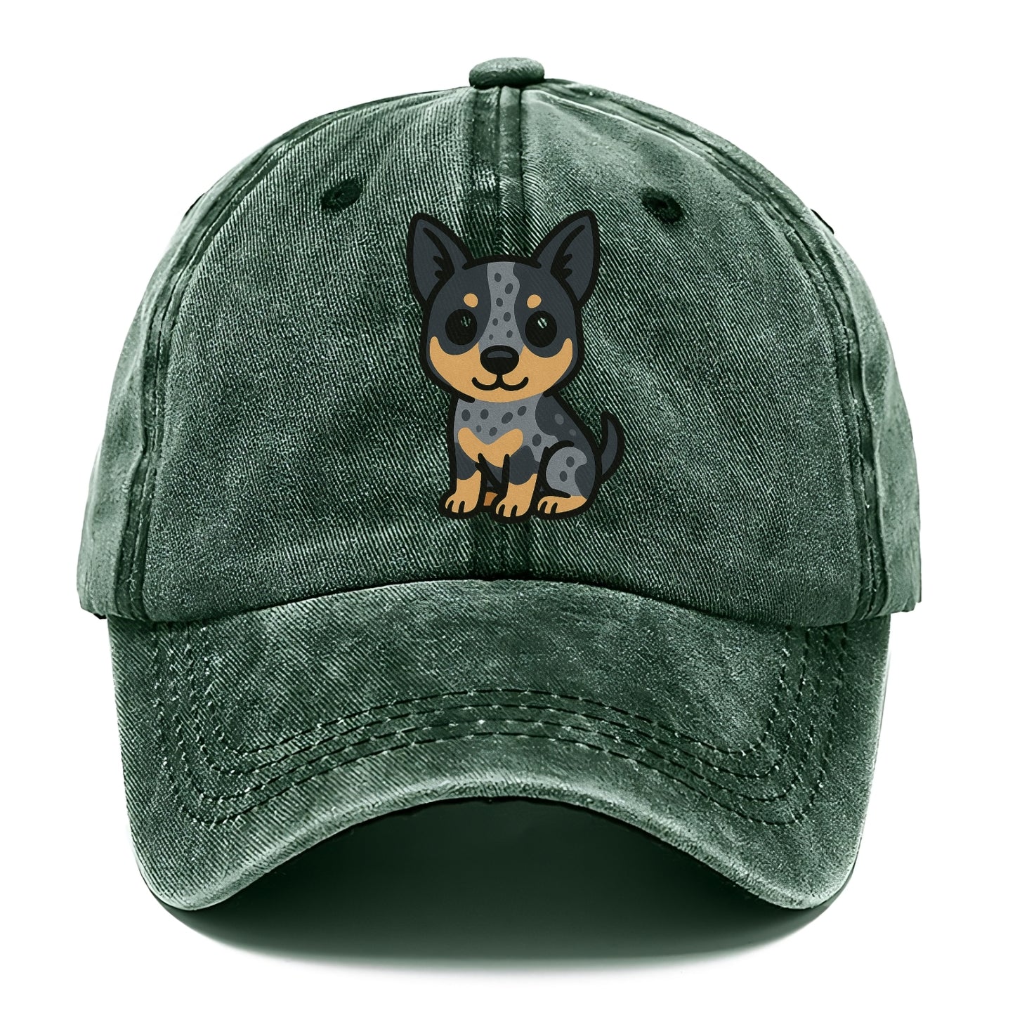 australian cattle dog blue heeler sitting pose portrait design Hat