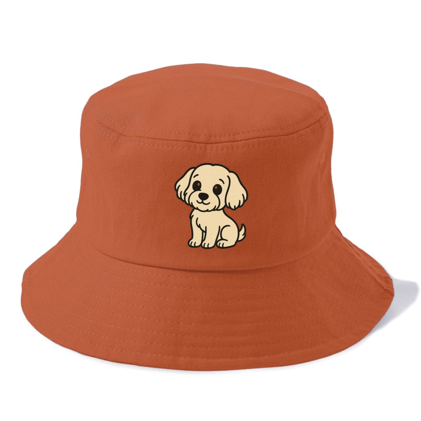 havanese cream colored sitting pose portrait design Hat