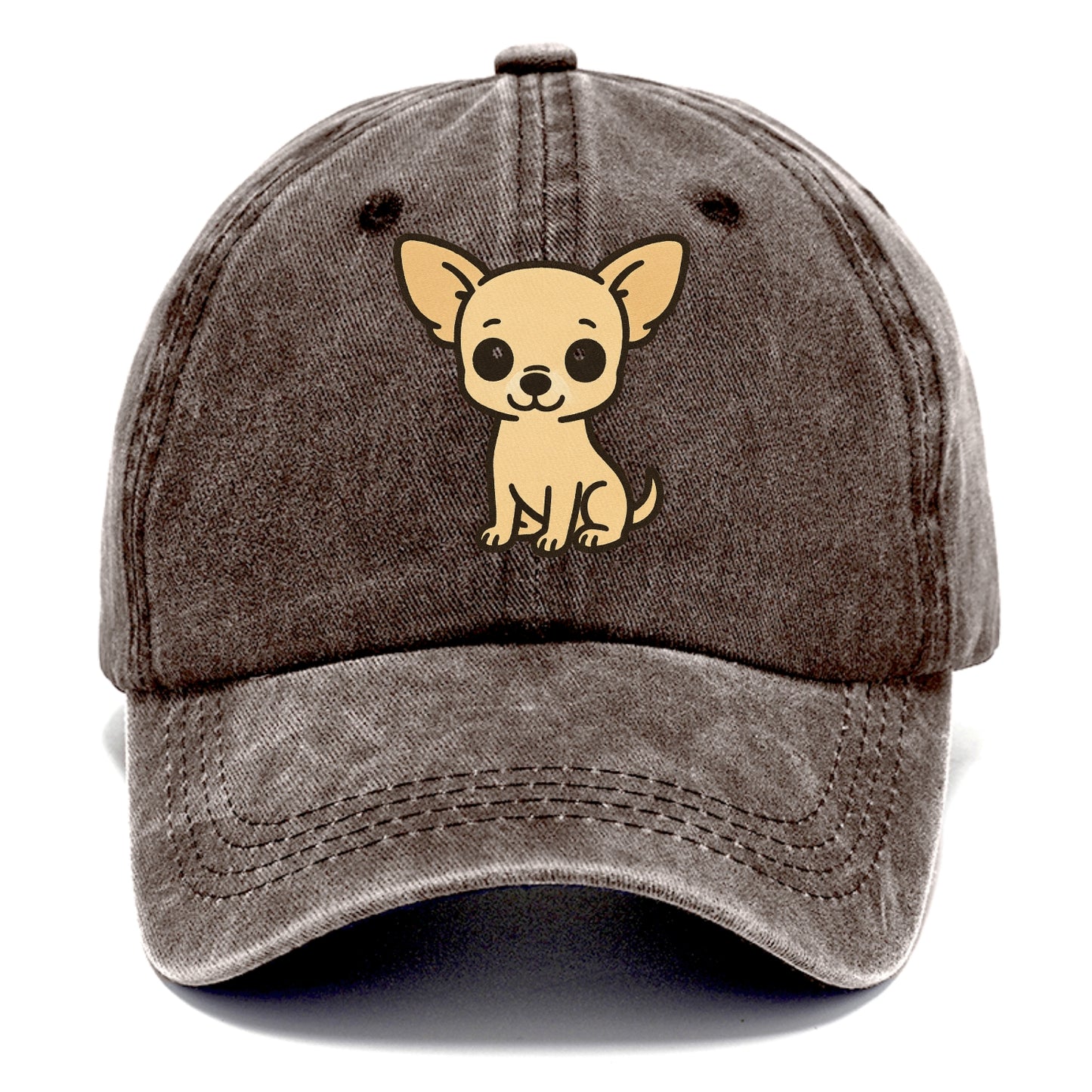 chihuahua cream colored sitting pose portrait design Hat