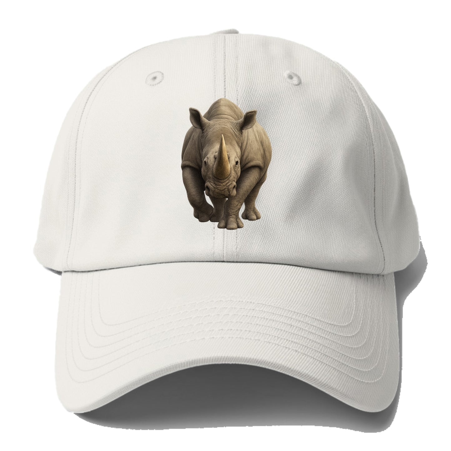 majestic rhino frontal portrait Hat
