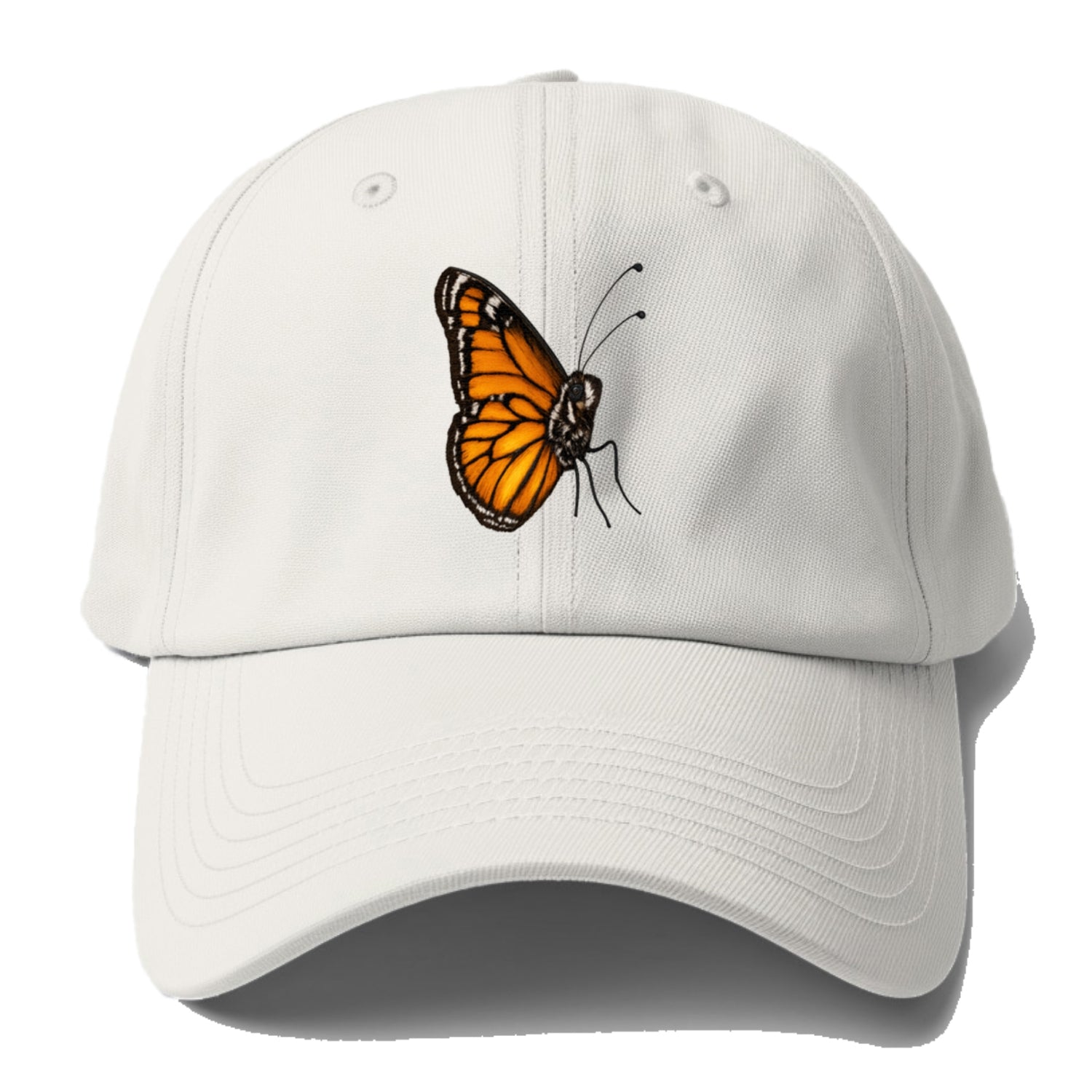 New Custom Designed Khaki Teddy Fleece Baseball Cap with Leopard Butterfly. Flutter On By Custom Butterfly Patch Trucker Hat (made to  main image 2