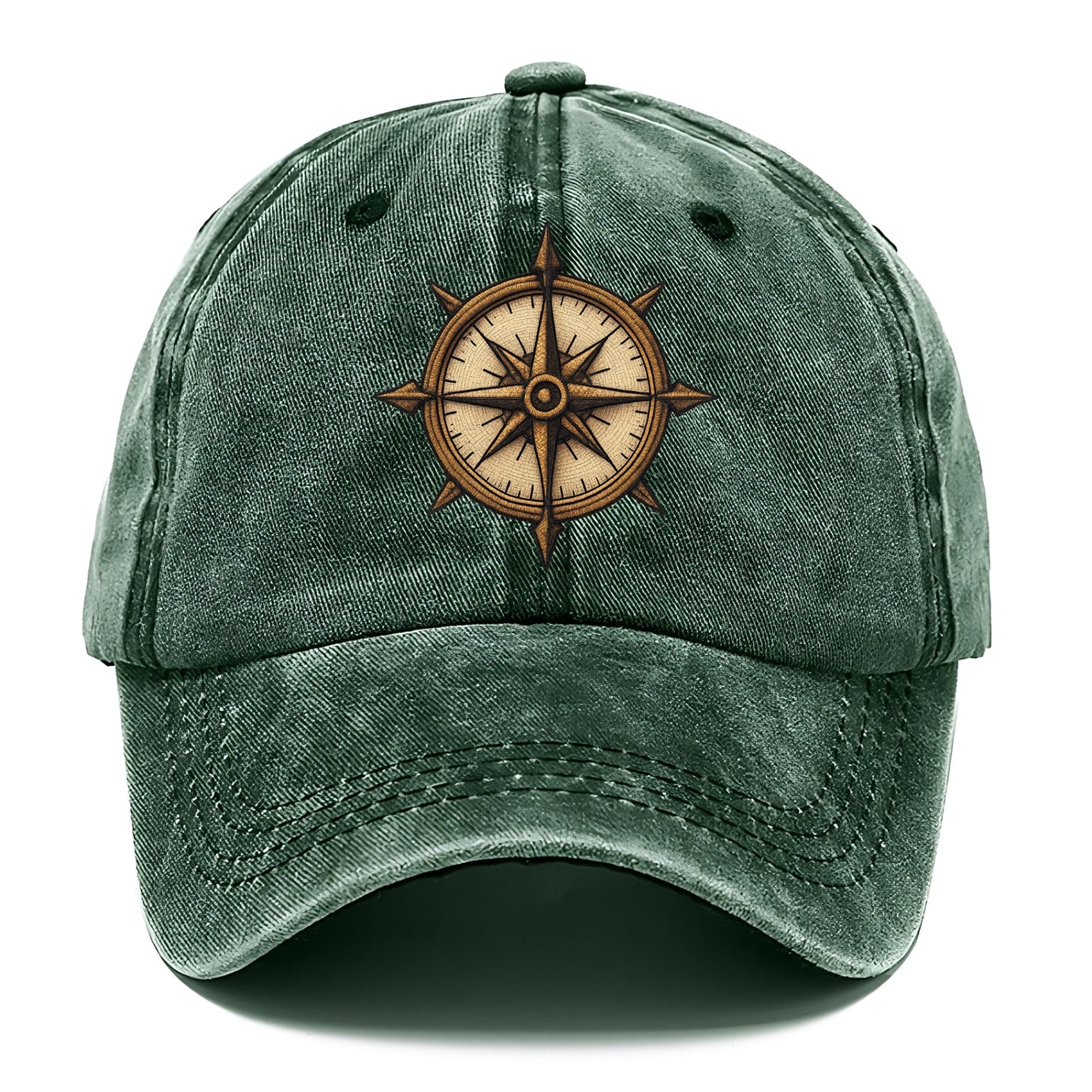 antique compass rose with golden texture Hat