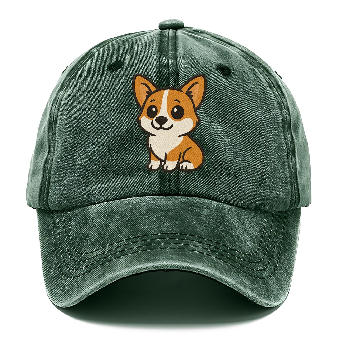 corgi orange and white sitting pose with short legs portrait design Hat
