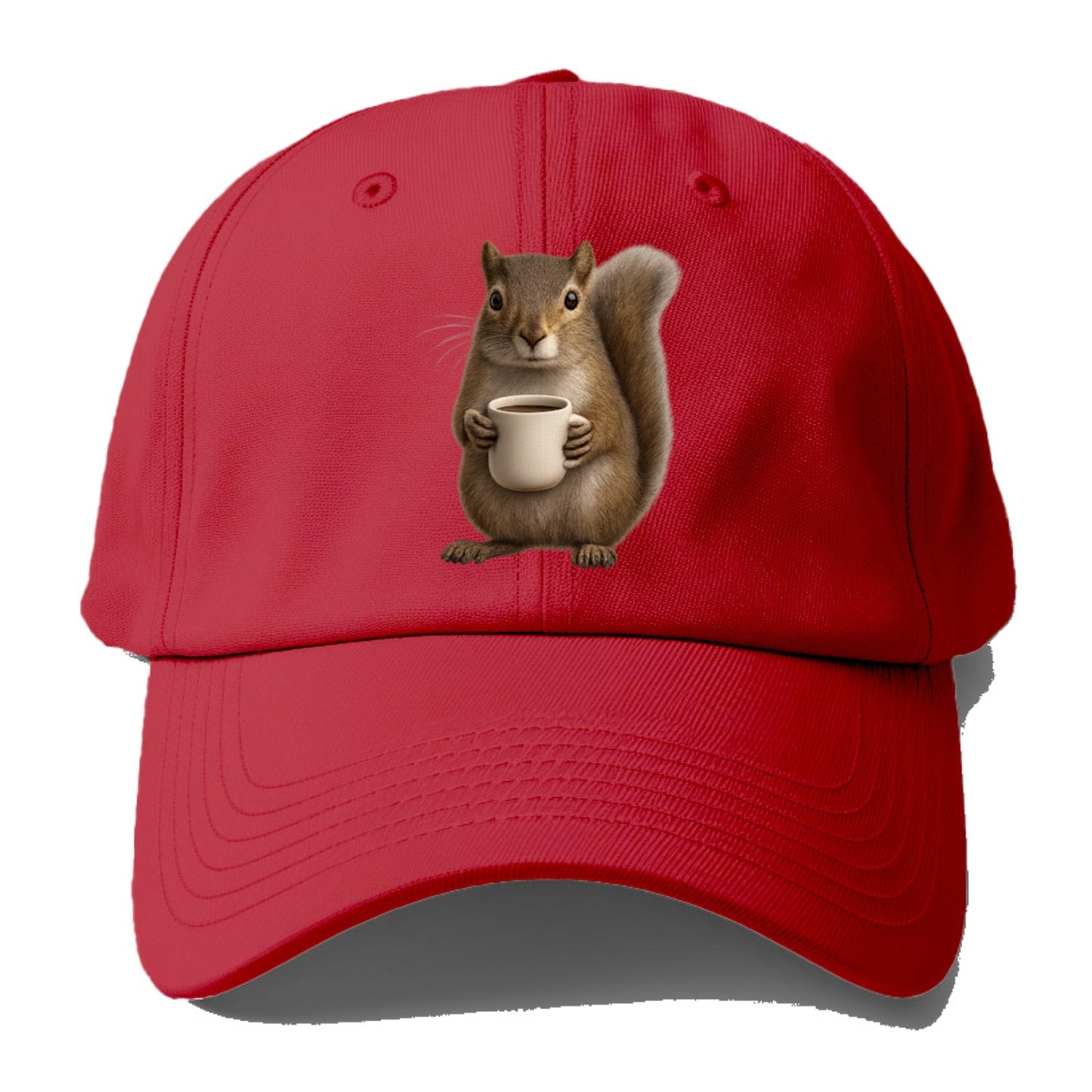 squirrel holding coffee cup art Hat