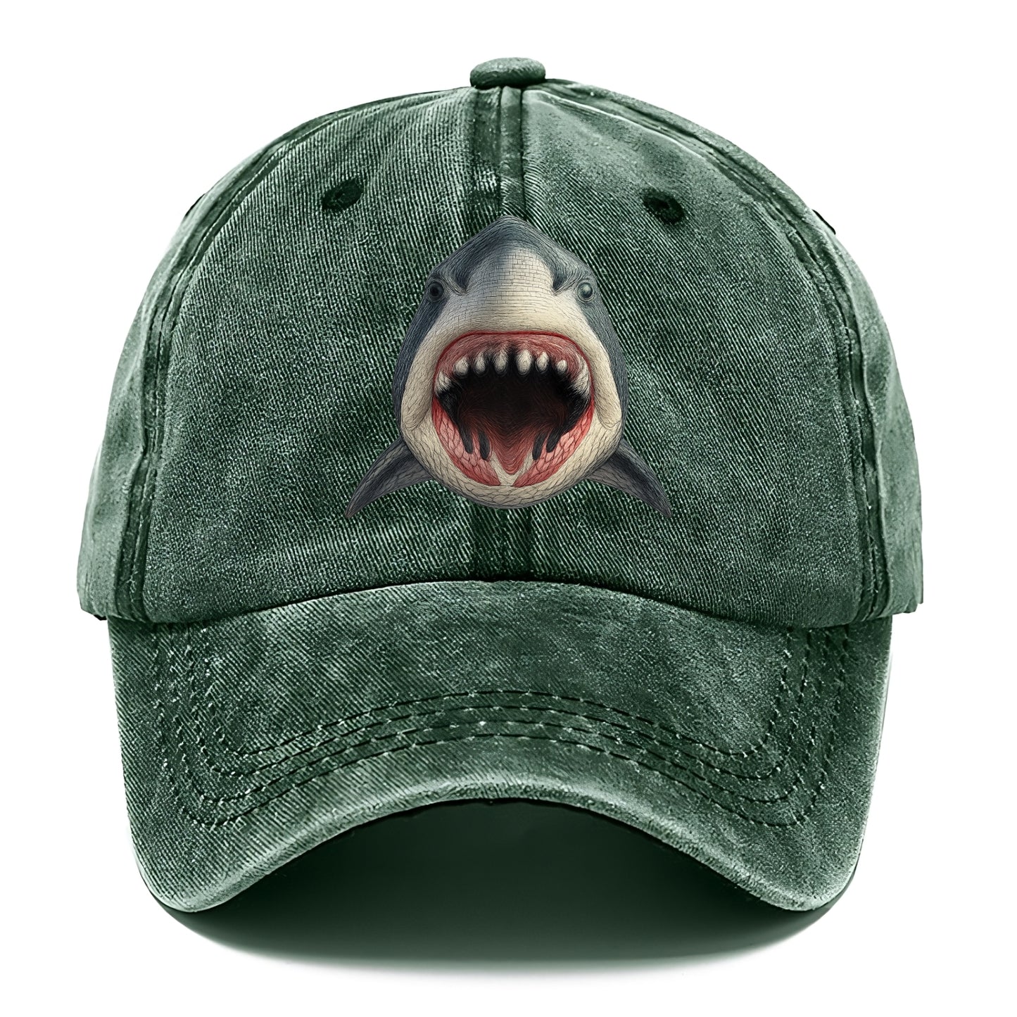 stylized shark maw ready to bite Hat