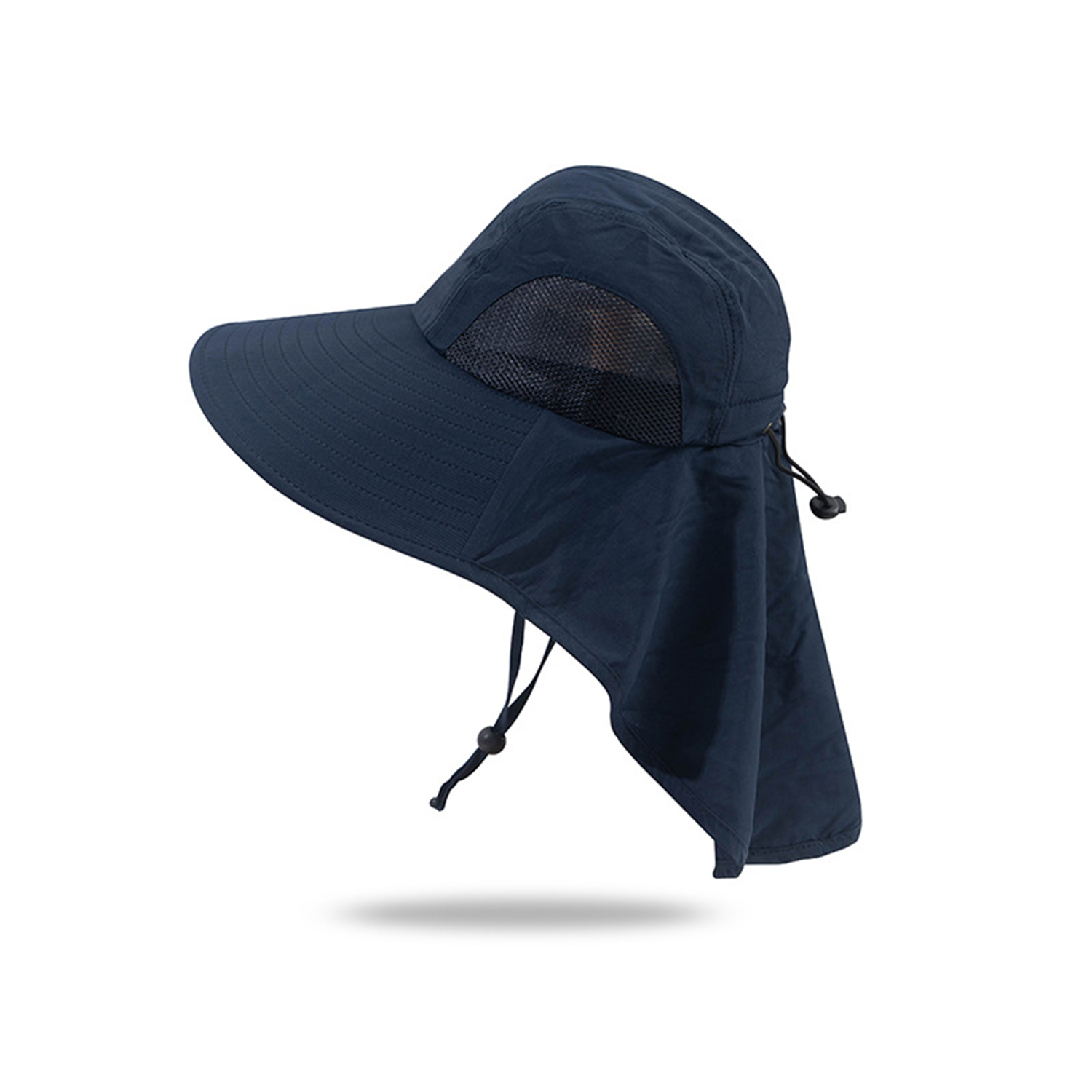 Outdoor Fishing Hat - Sun Protection, Face and Neck Shield, Breathable Wide Brim, Perfect for Hiking Navy Blue