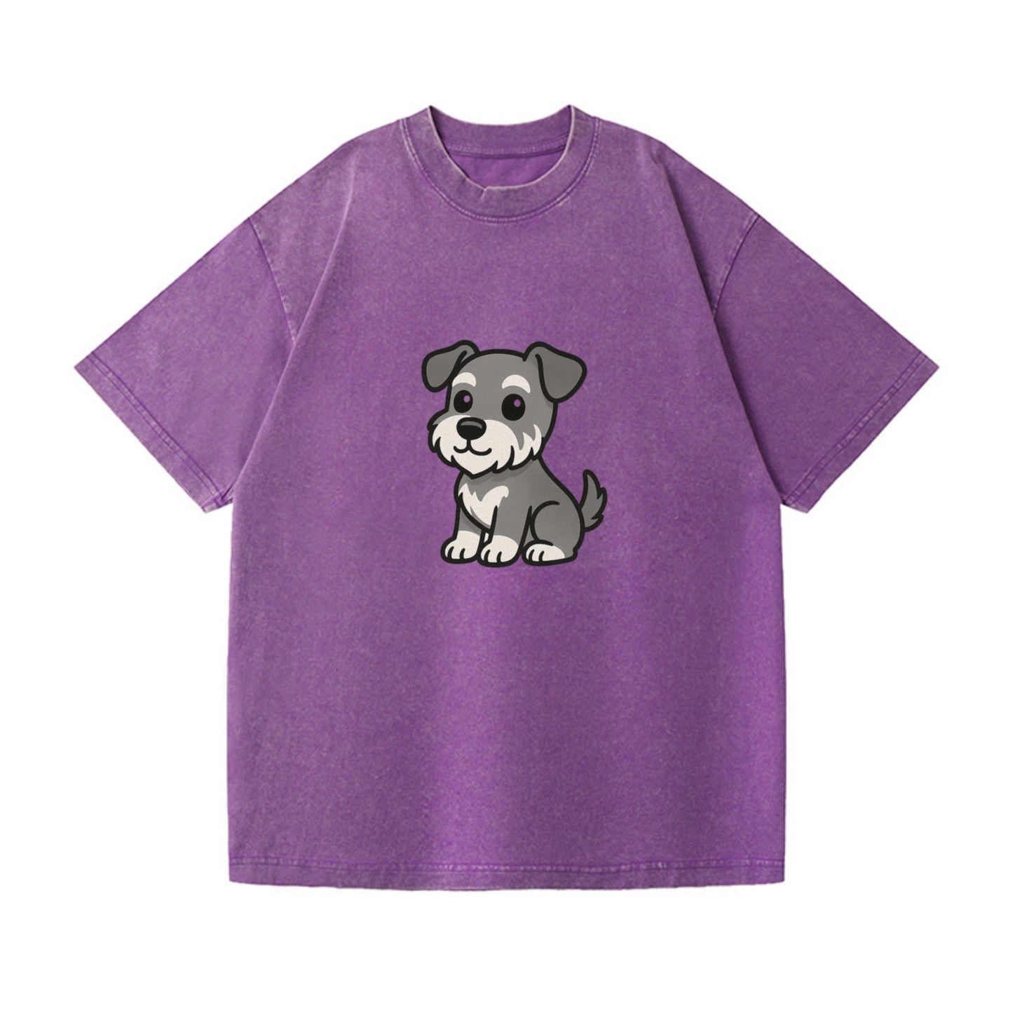 schnoodle gray and white sitting pose portrait design Hat