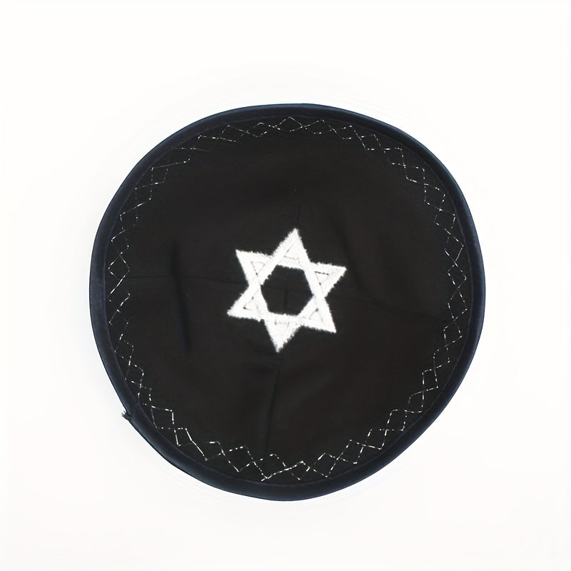 Kipá bordada con estrella de David - Sombrero judío - Regalo de Janucá
