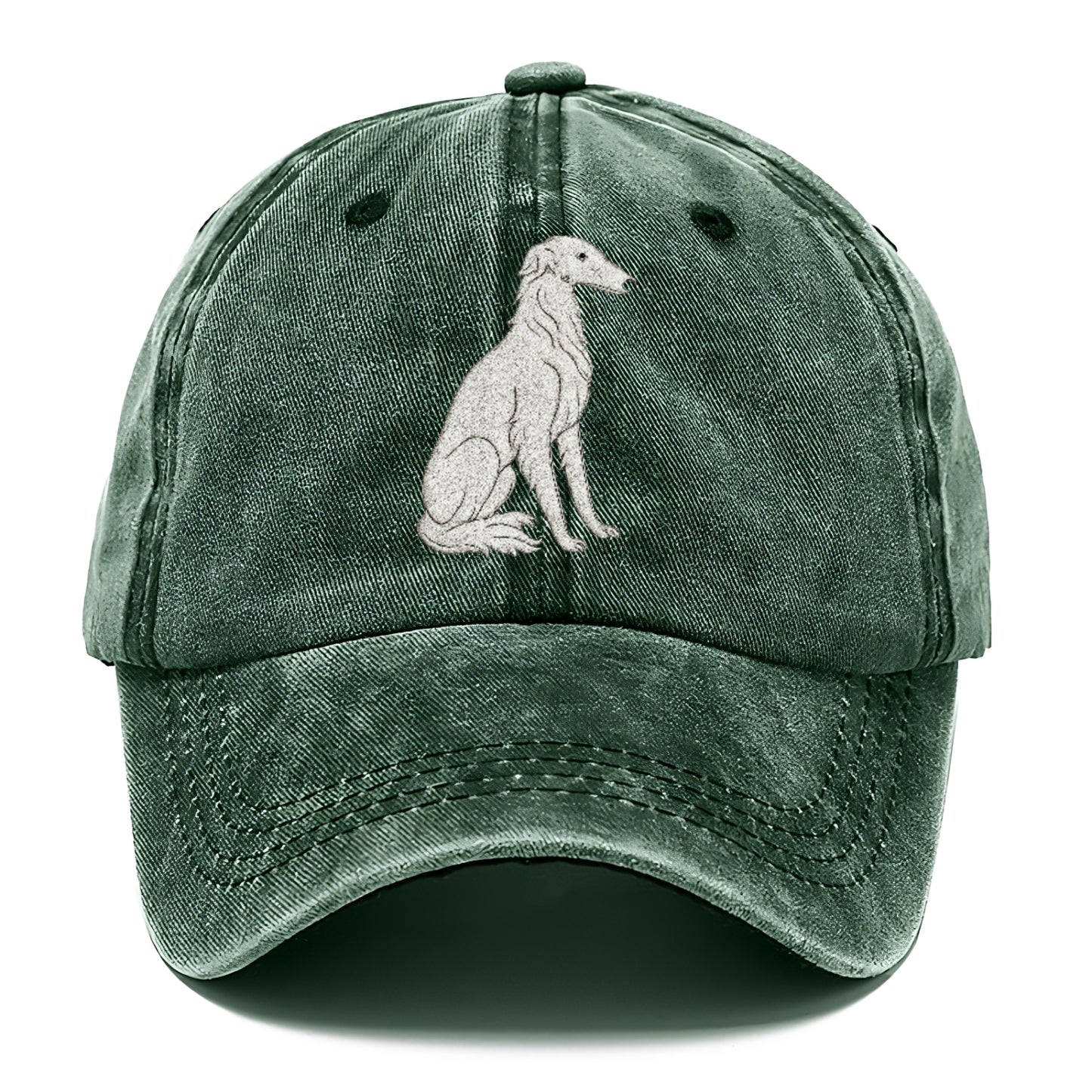 Borzoi White Sitting Pose Hat