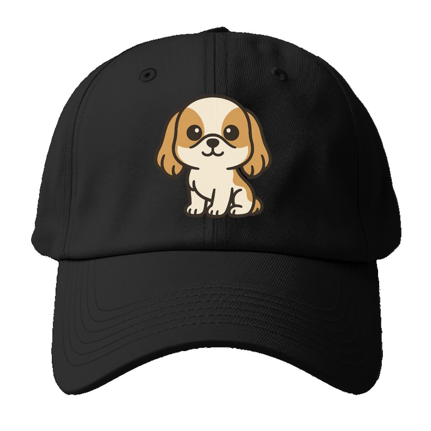 shih tzu white and gold sitting pose with long ears portrait design Hat