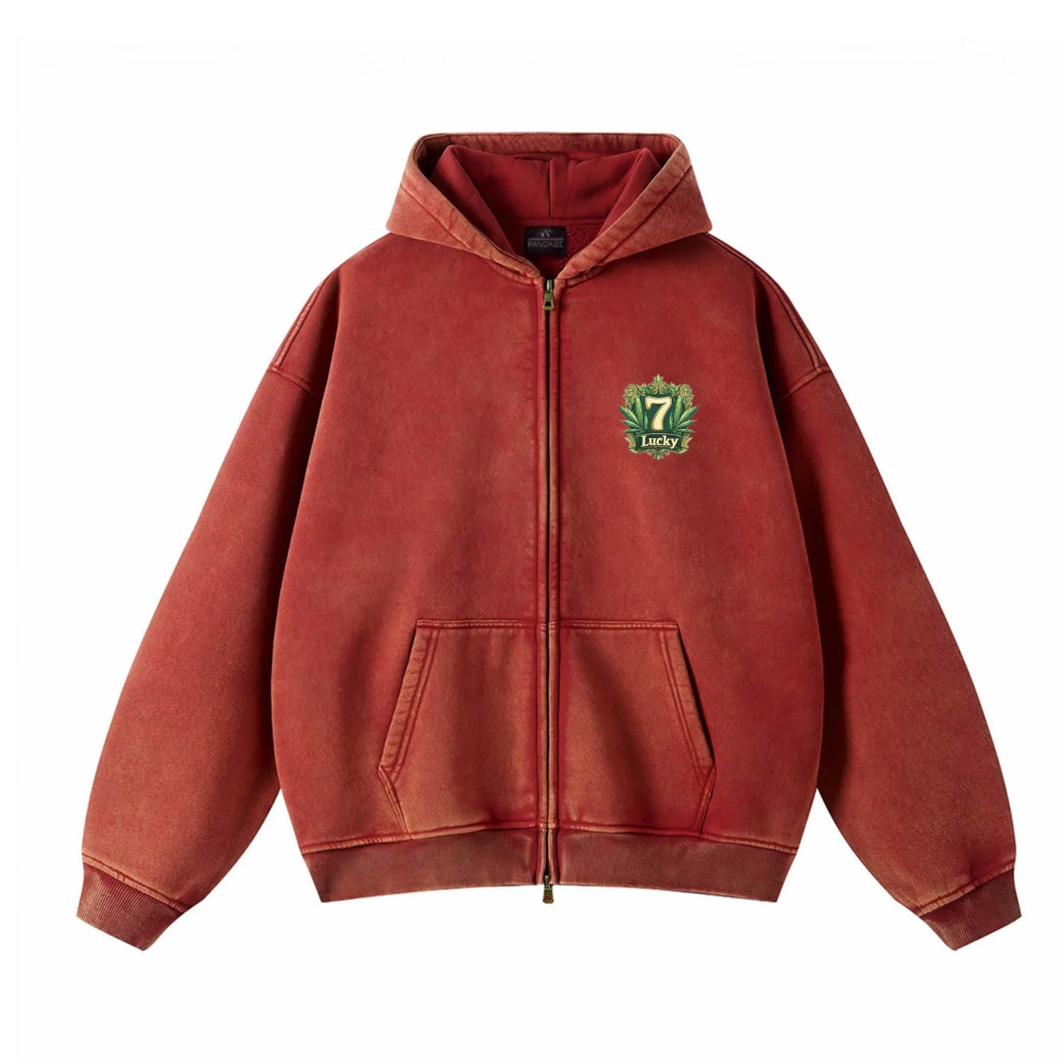 Lucky 7 Vintage Cotton Zip Hoodie – Pandaize