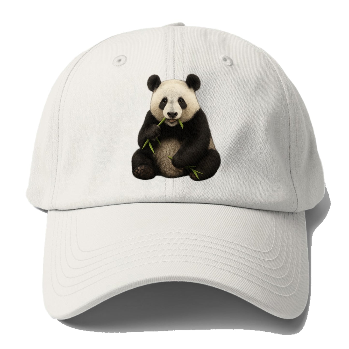 realistic panda eating bamboo hat Hat