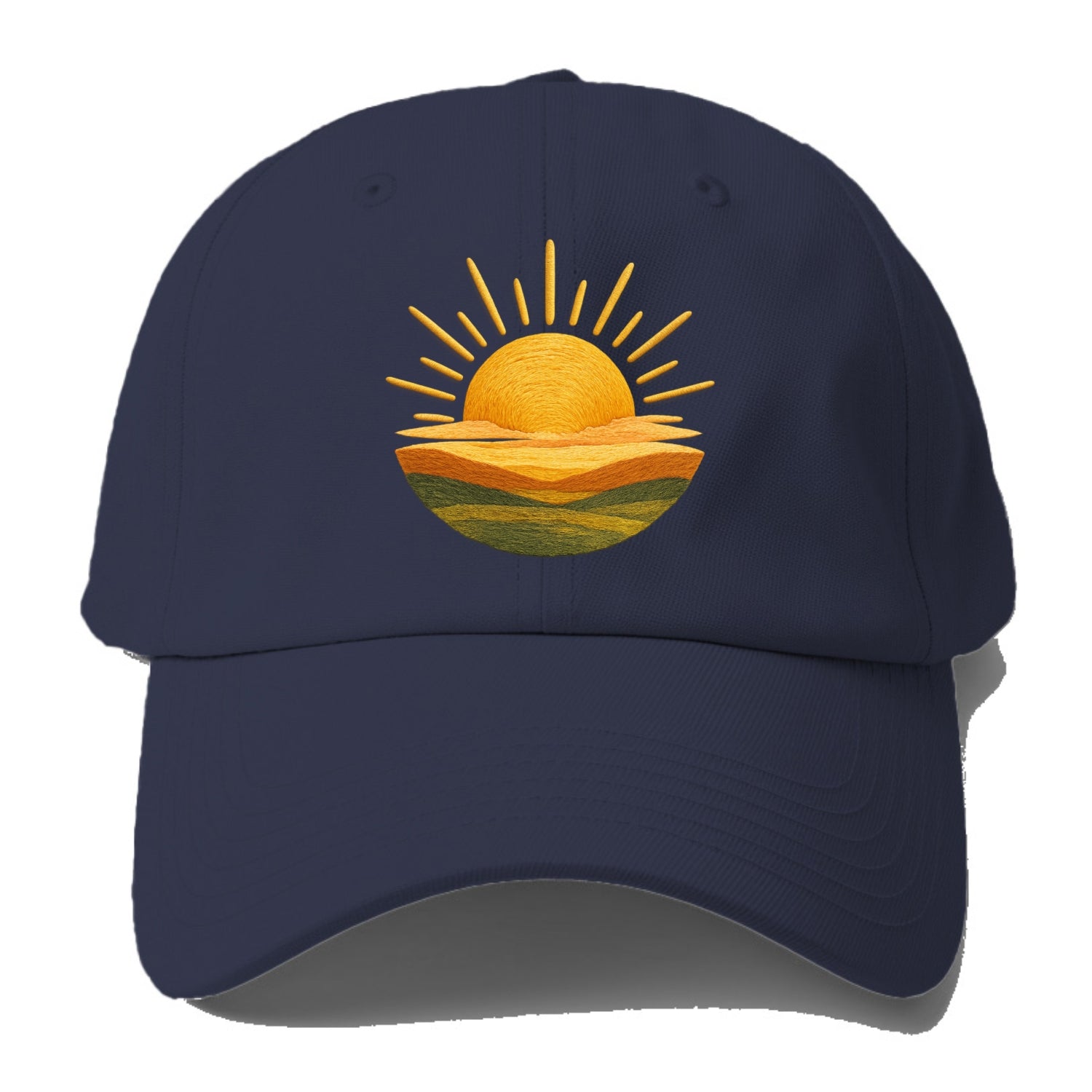 Golden Sunrise Horizon Baseball Cap For Big Heads – Pandaize display picture 1