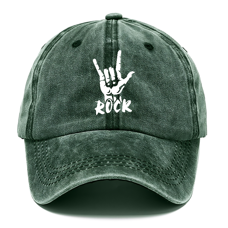 hand horns and rock Hat