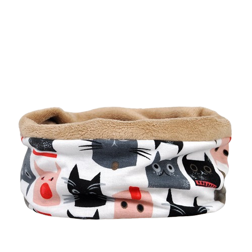 Reversible Cat-Ear Balaclava - Printed Slouch Beanie & Neck Gaiter Winter Combo