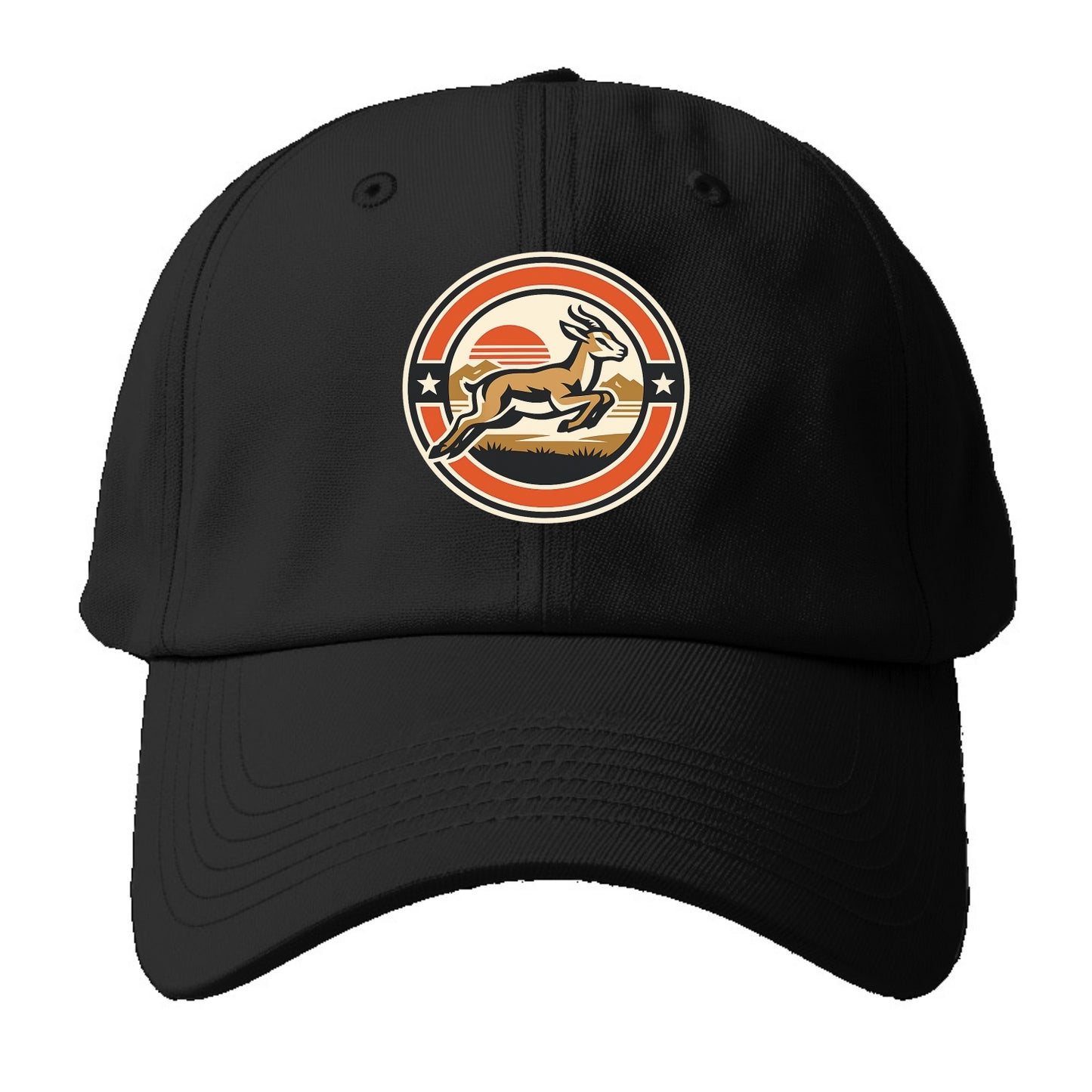 Proud Springbok Emblem - Baseball Cap For Big Heads - Black