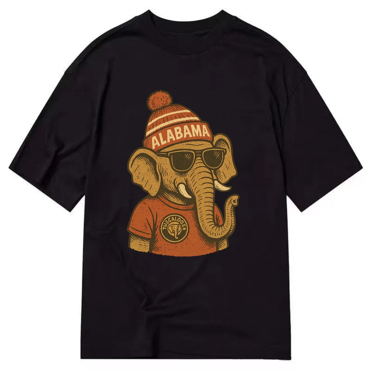 Tuscaloosa Crimson Elephant wearing Alab - Classic T-shirt - Black