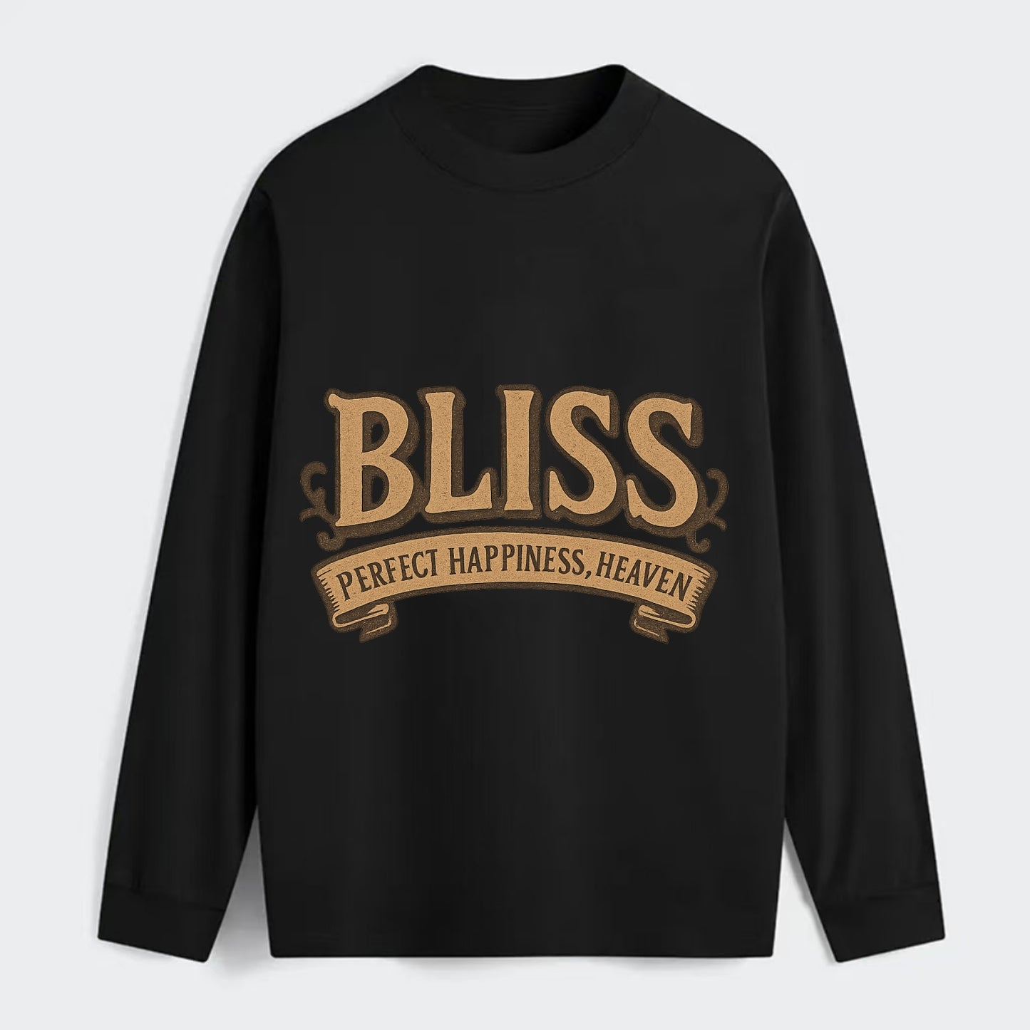Bold typography design - "BLISS" - perfect happiness, heaven - Classic Long Sleeve Shirt - Black