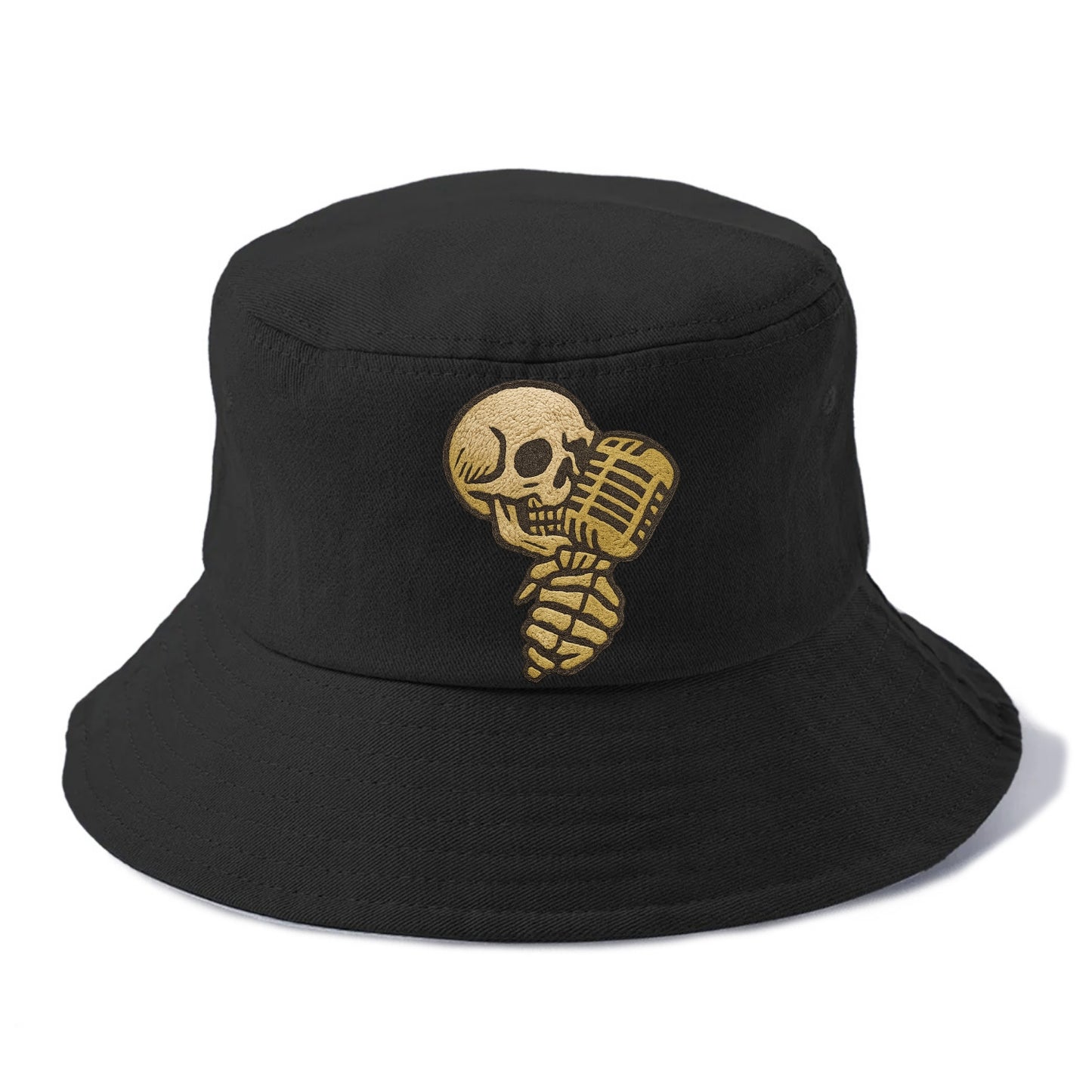 Skull Microphone - Bucket Hat - Black