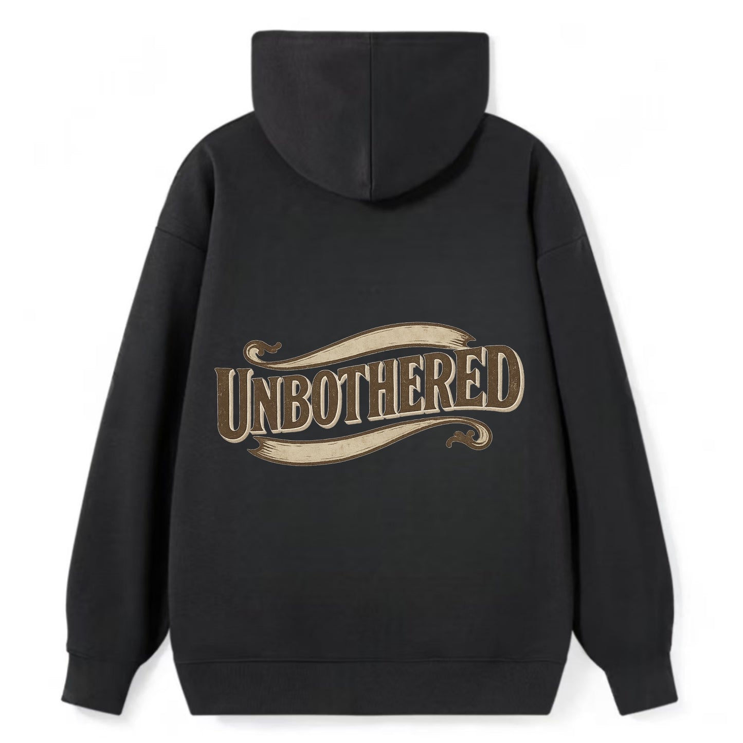 Bold typography design - "UNBOTHERED" - not affected, staying calm - Classic Pullover Hoodie - Black