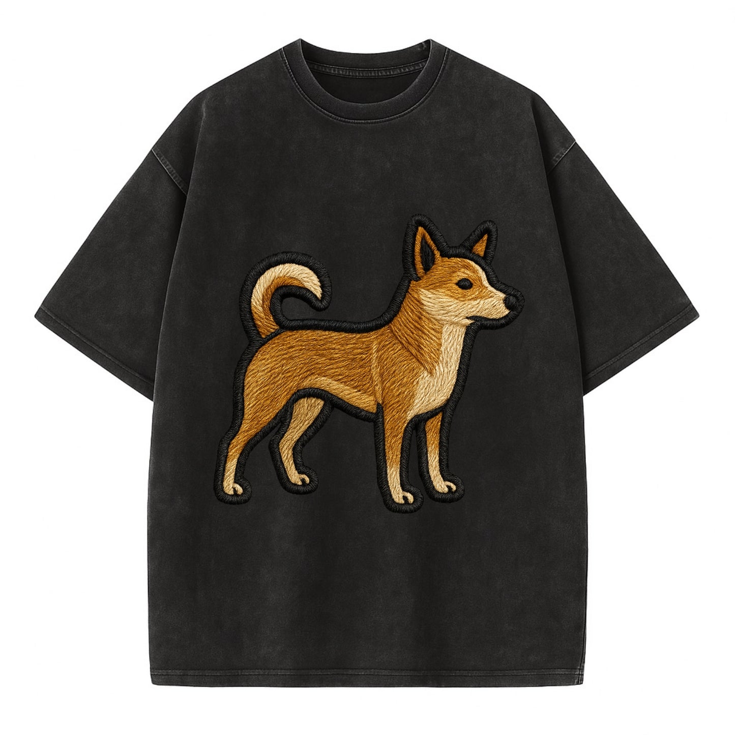 Norwegian Lundehund - Modern puffin hunt - Vintage T-shirt - Black