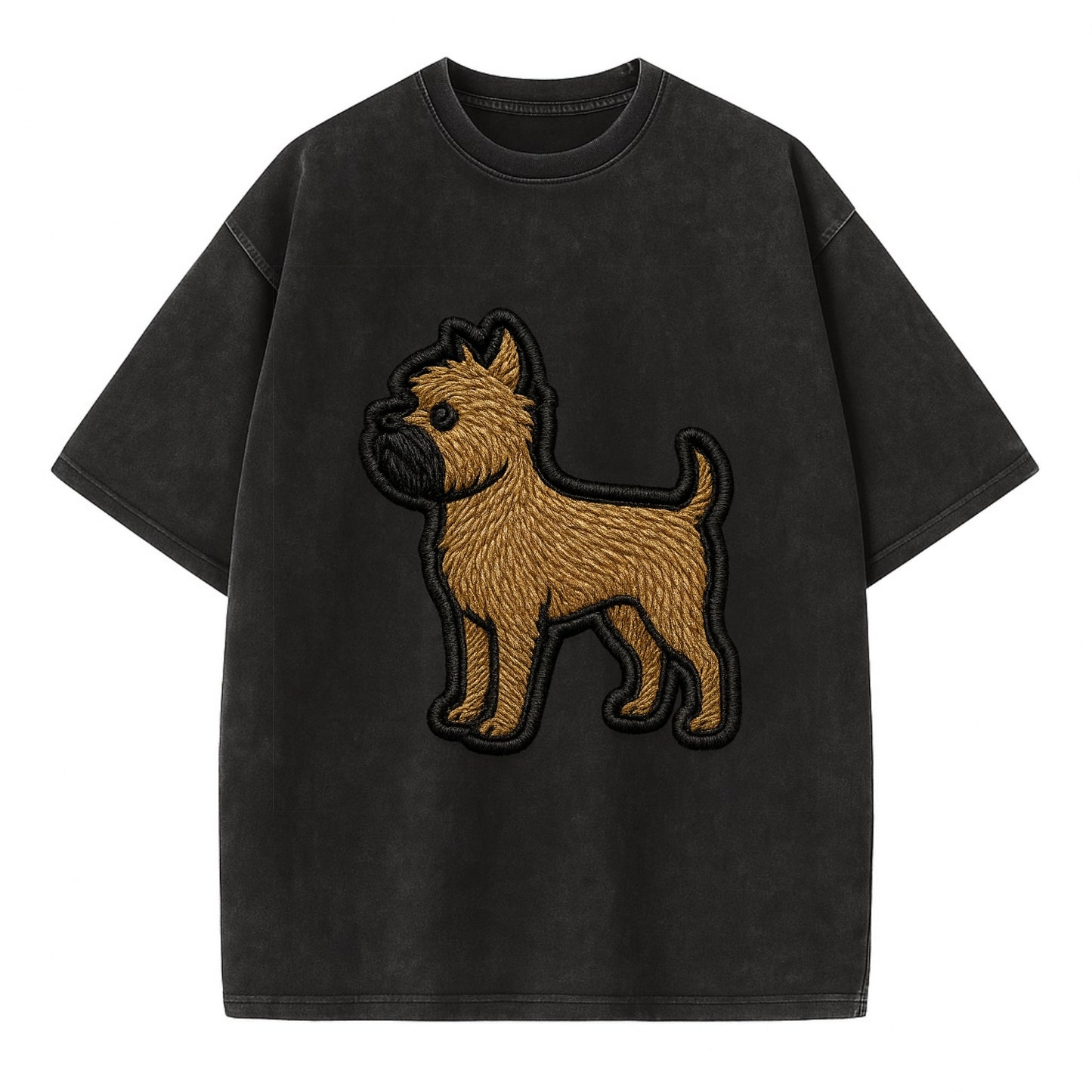 Affenpinscher - Contemporary wiry design - Vintage T-shirt - Black