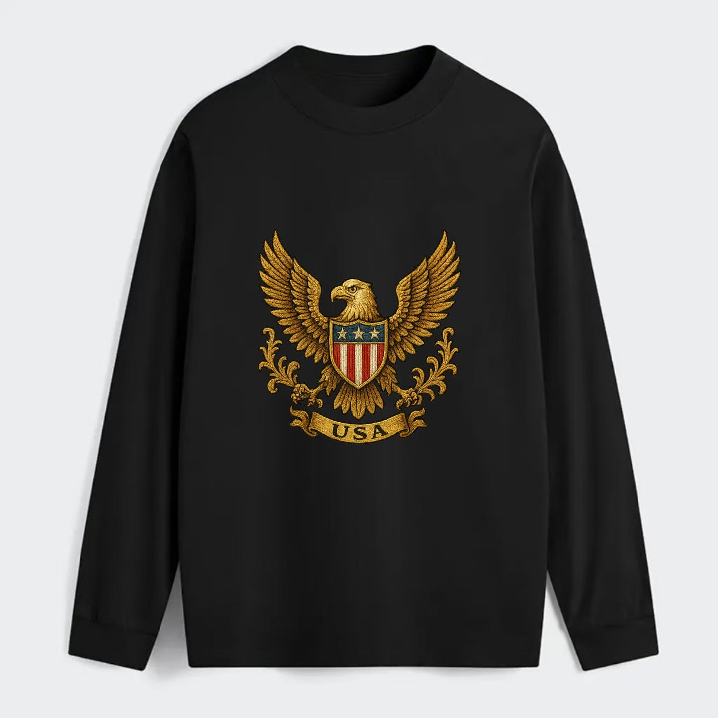 Usa Heritage Eagle 3 - Classic Long Sleeve Shirt - Black