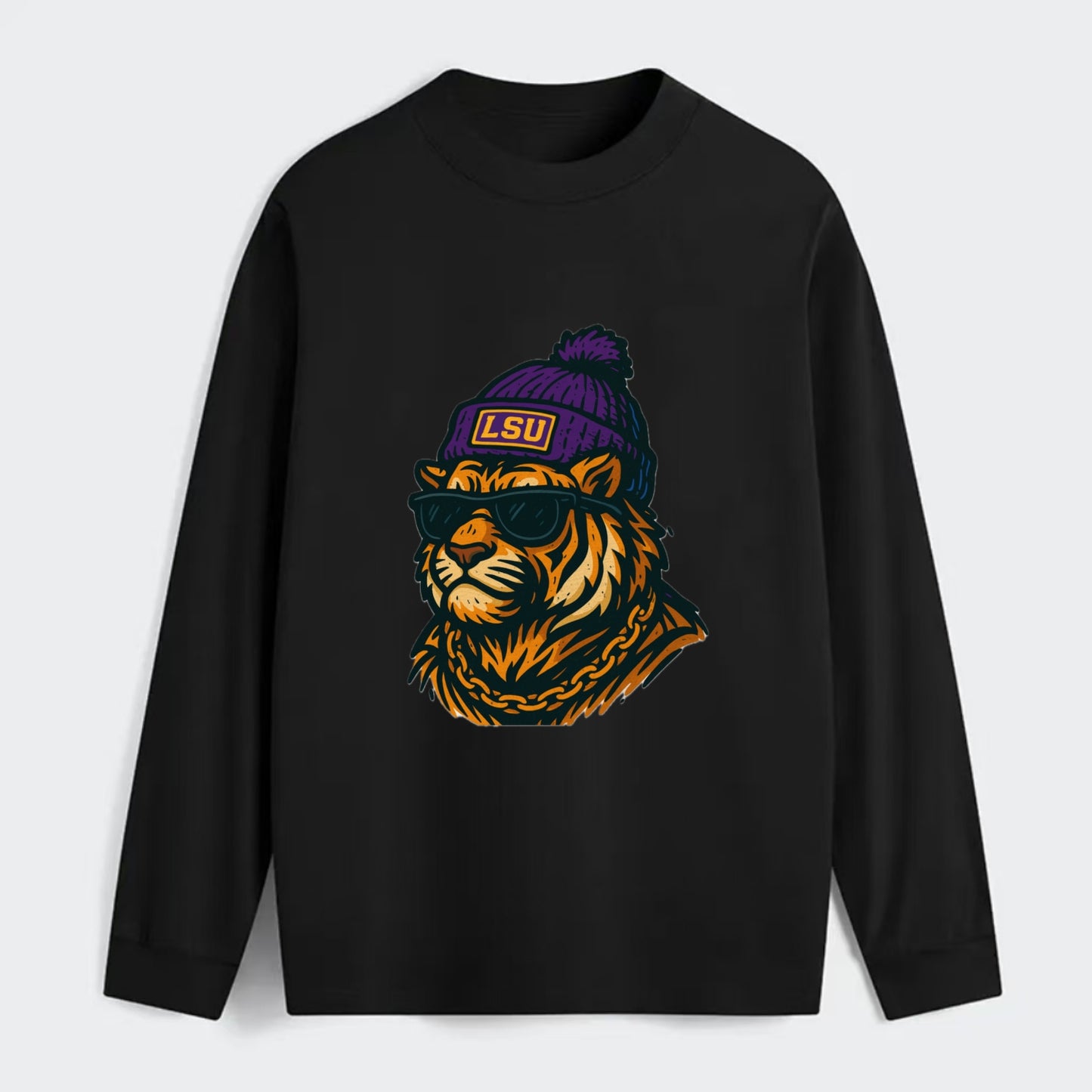 LSU Mike Tiger - Classic Long Sleeve Shirt - Black