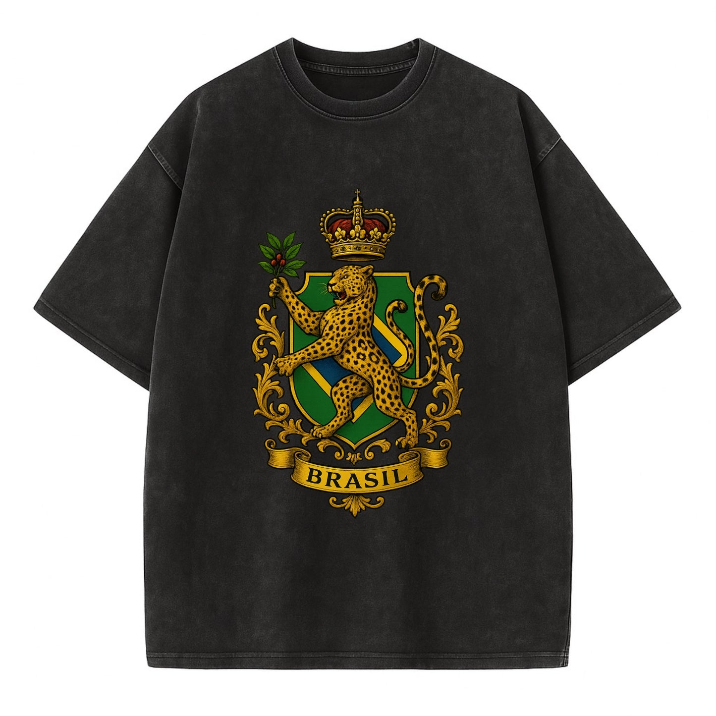 Brazil Jaguar Emblem - Vintage T-shirt - Black