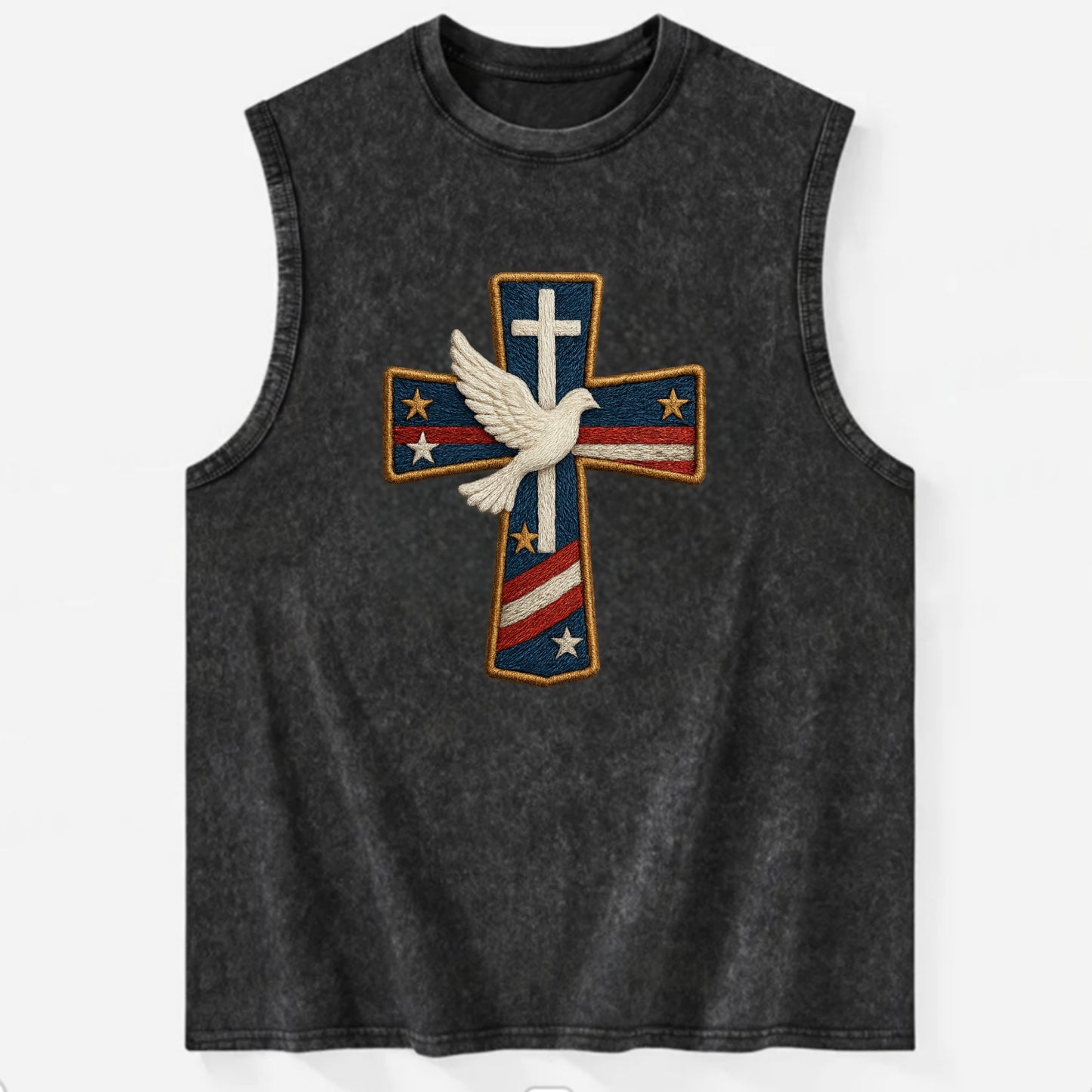 Dove and Cross - Vintage Washed Tank - Black