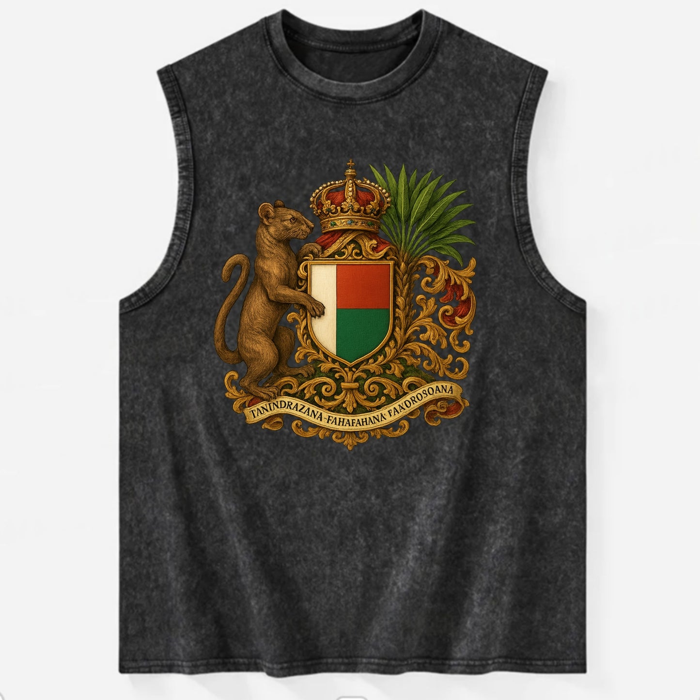 Madagascar Fossa Hunter - Vintage Washed Tank - Black