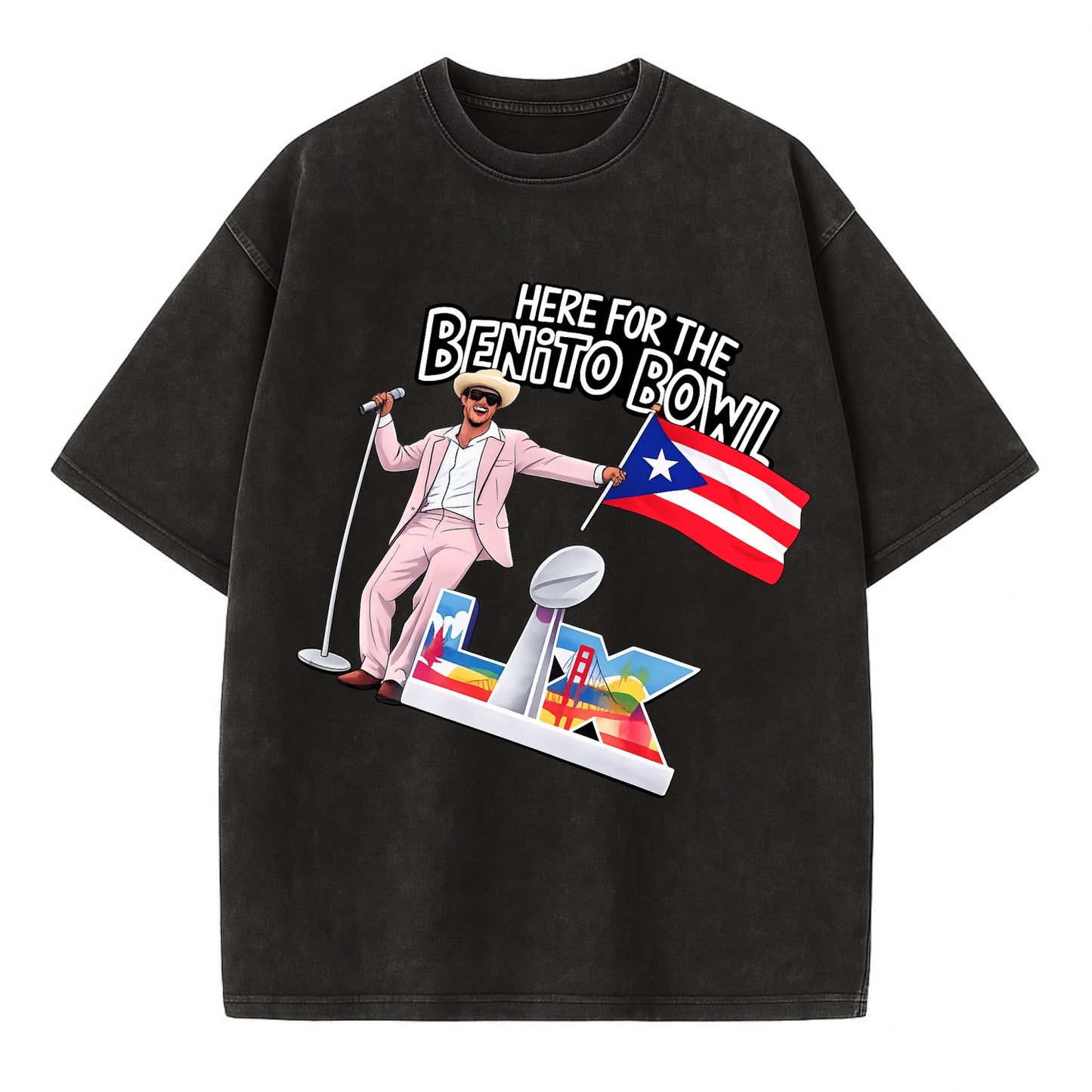 Here For The Bento Bowl - Vintage T-shirt - Black