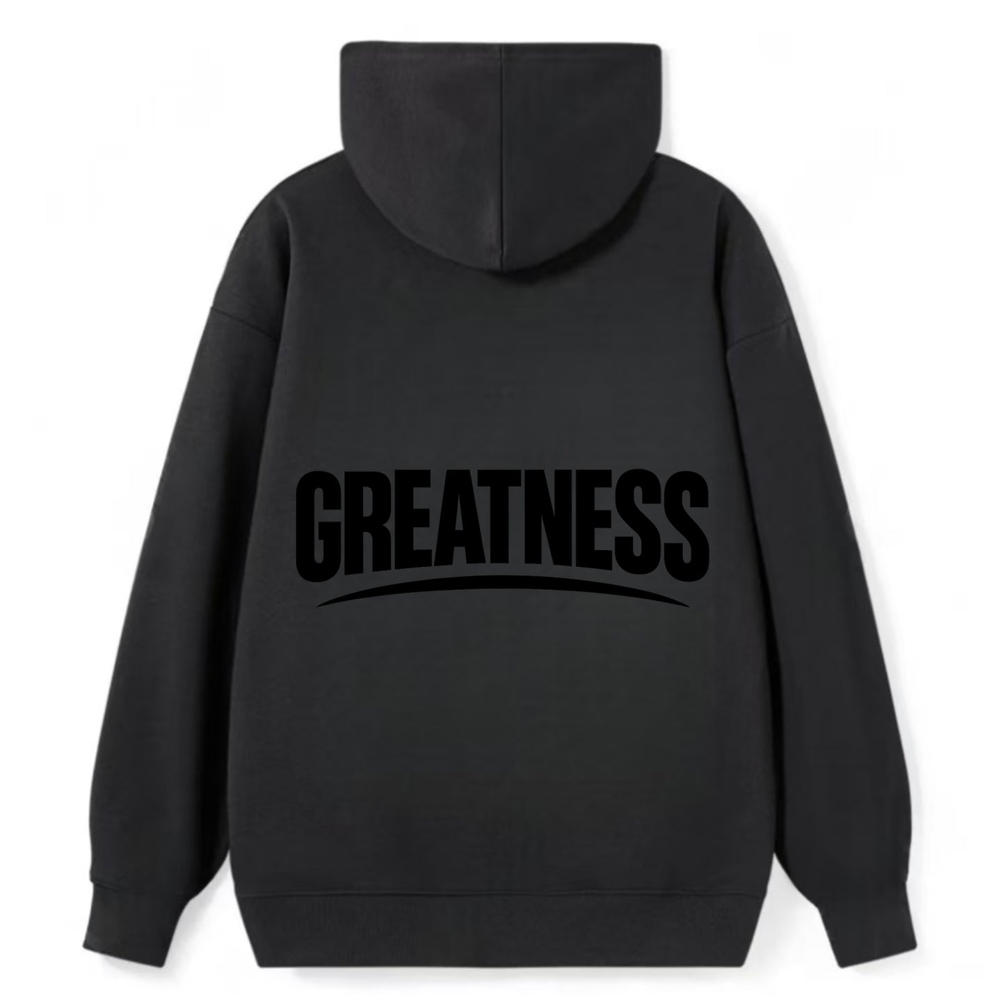 Bold typography design - "GREATNESS" - achieving excellence, reaching - Classic Pullover Hoodie - Black