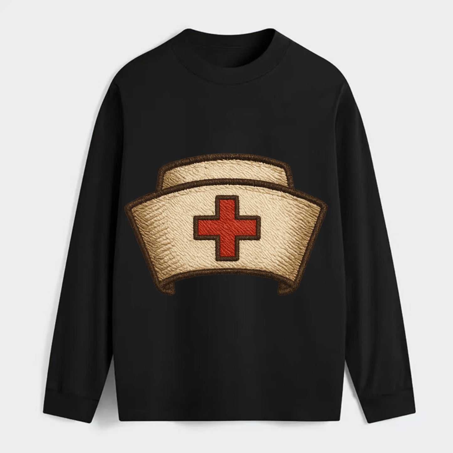 Nurse Cap - Classic Long Sleeve Shirt - Black