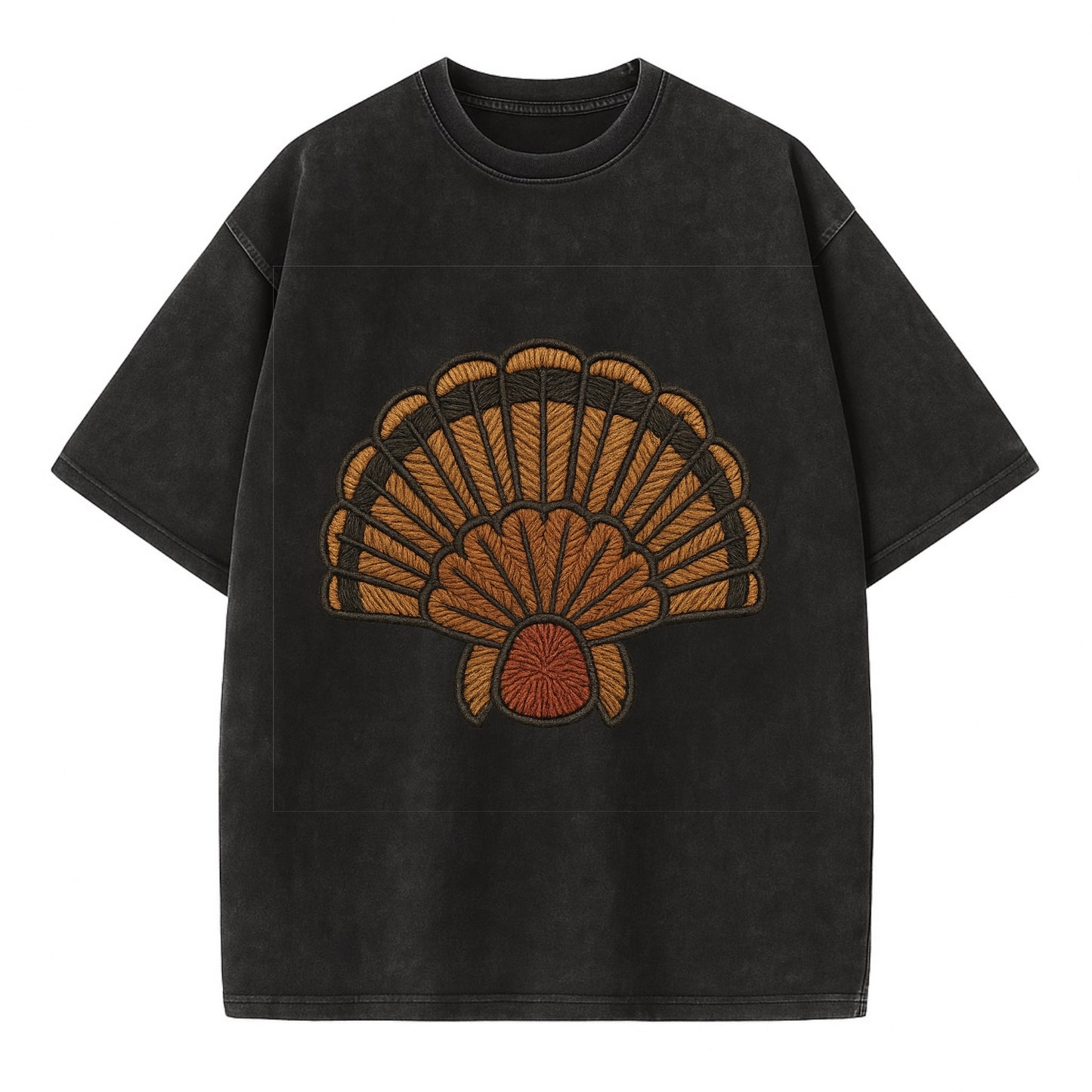 Turkey Feather - Vintage T-shirt - Black