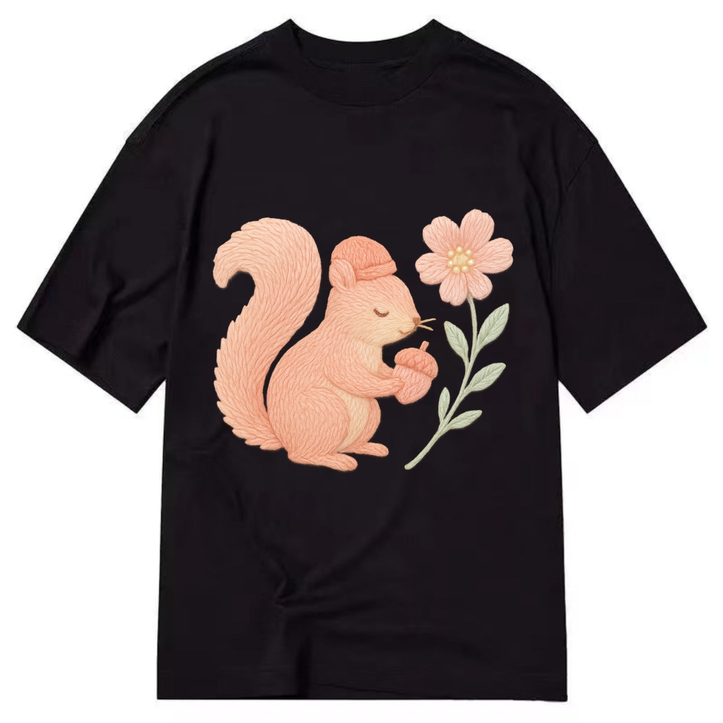 Coral Squirrel - Classic T-shirt - Black