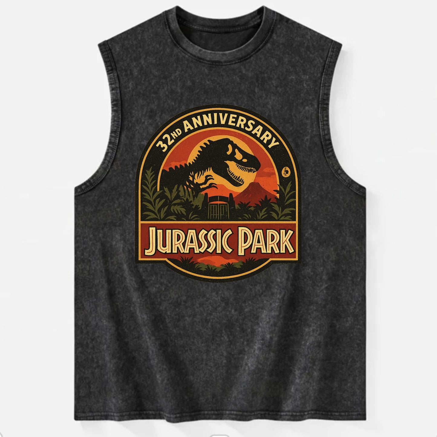 Jurassic Park 32nd Anniversary - Vintage Washed Tank - Black